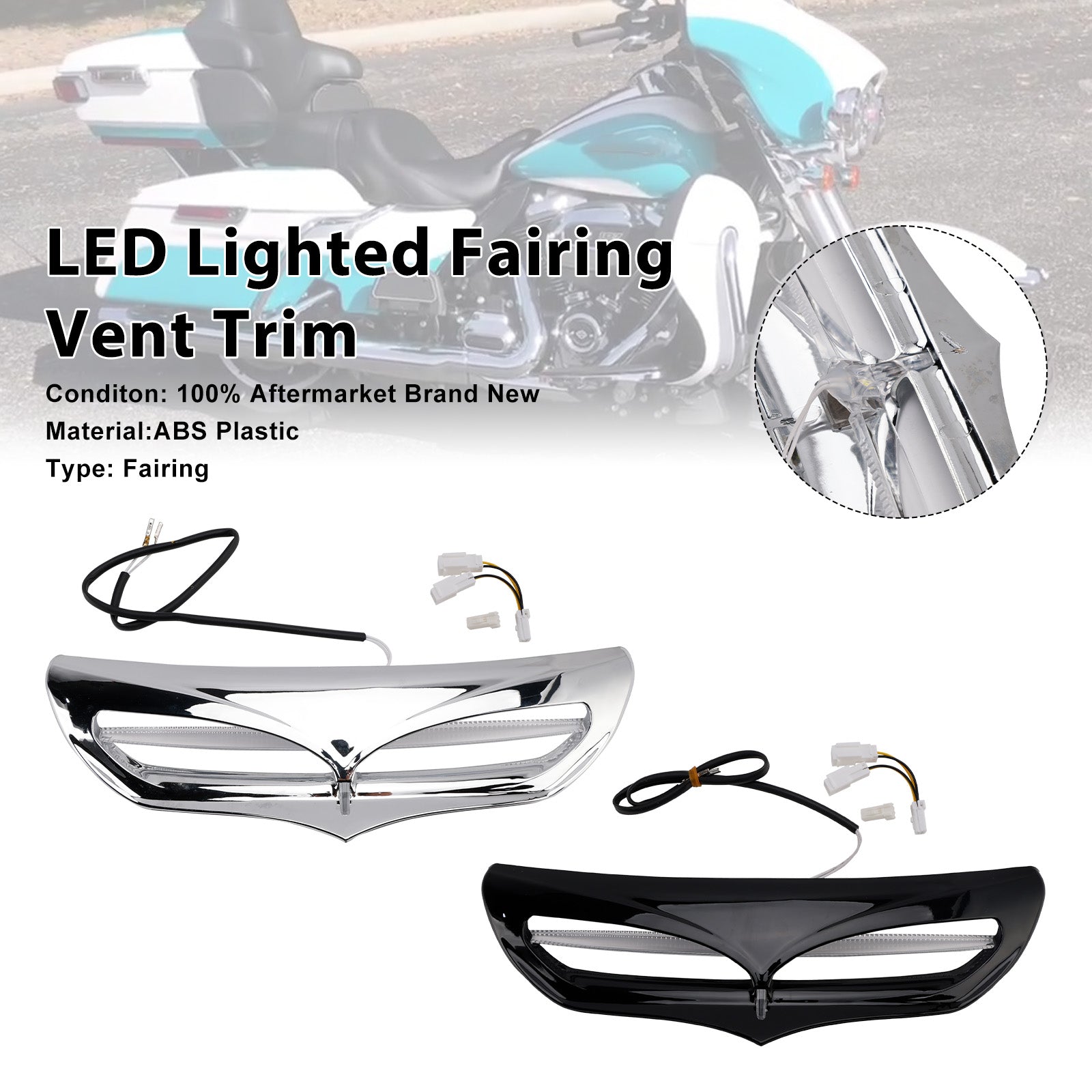 2014-2022 Electra Street Glide FLHTCU LED Lighted Fairing Vent Trim