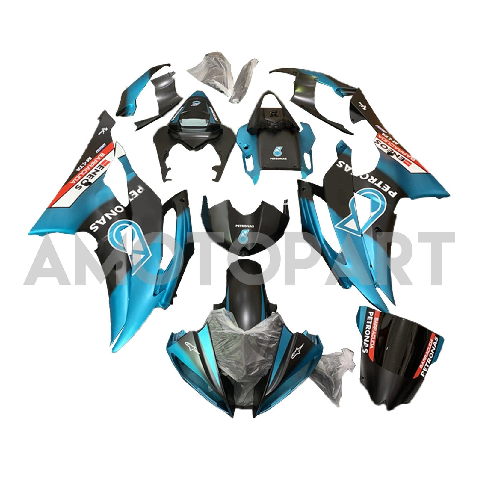 Amotopart 2008-2016 Yamaha YZF 600 R6 Blue&Black Petronas Fairing Kit