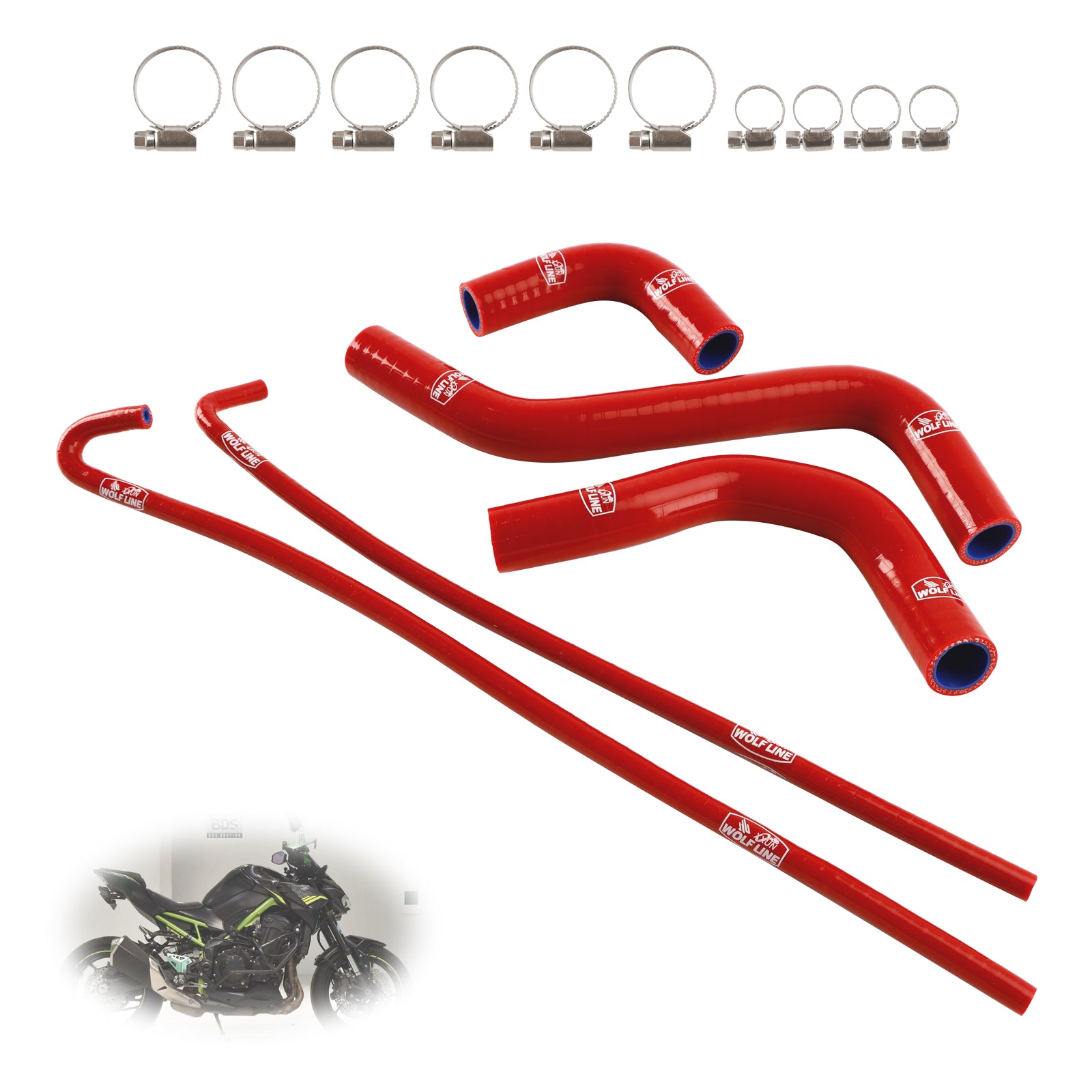 17-24 Kawasaki Z900 & 17-25 Z900RS Silicone Radiator coolant Hose kit