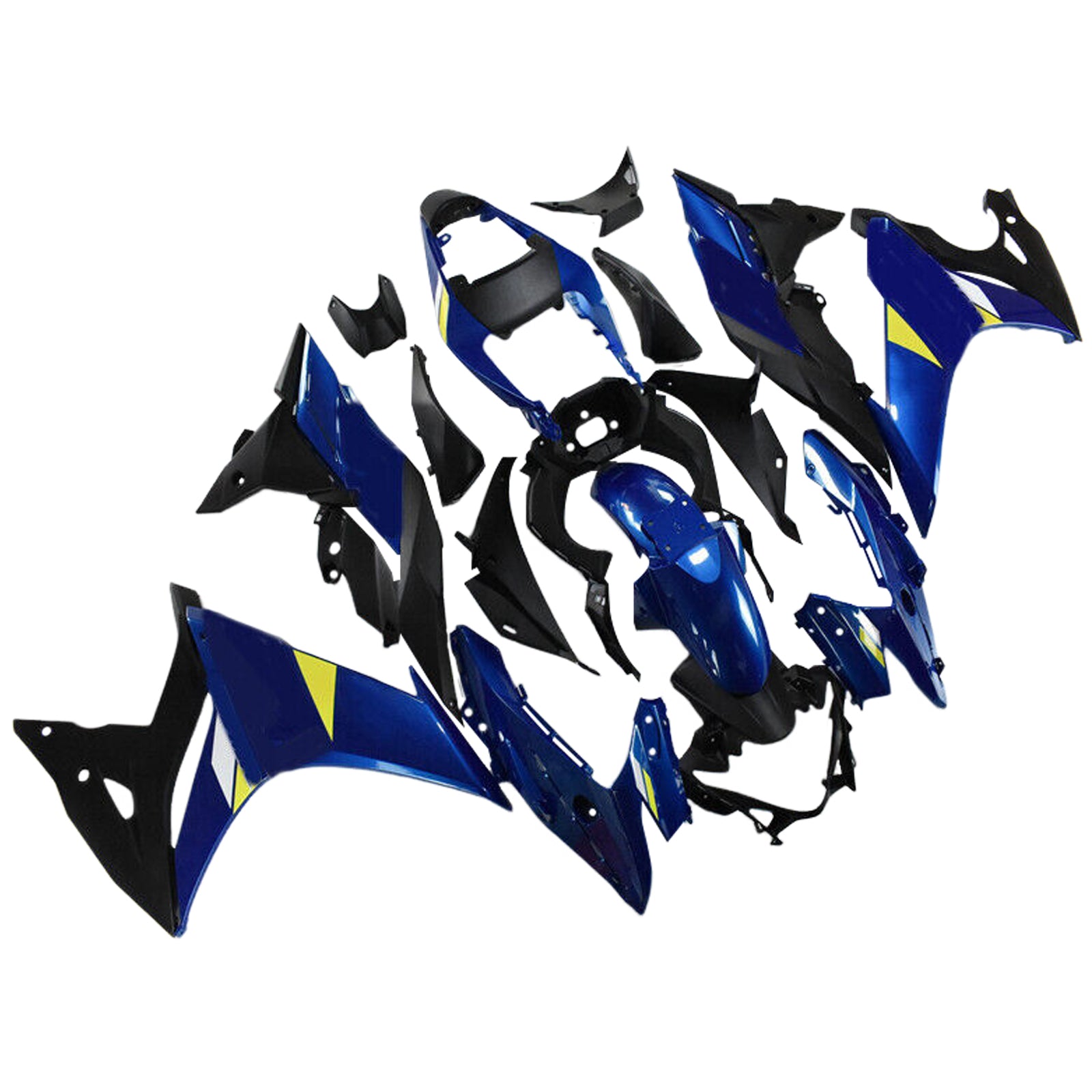 Amotopart 2017-2020 GSX250R スズキ ブルー イエローアクセント付きフェアリングキット