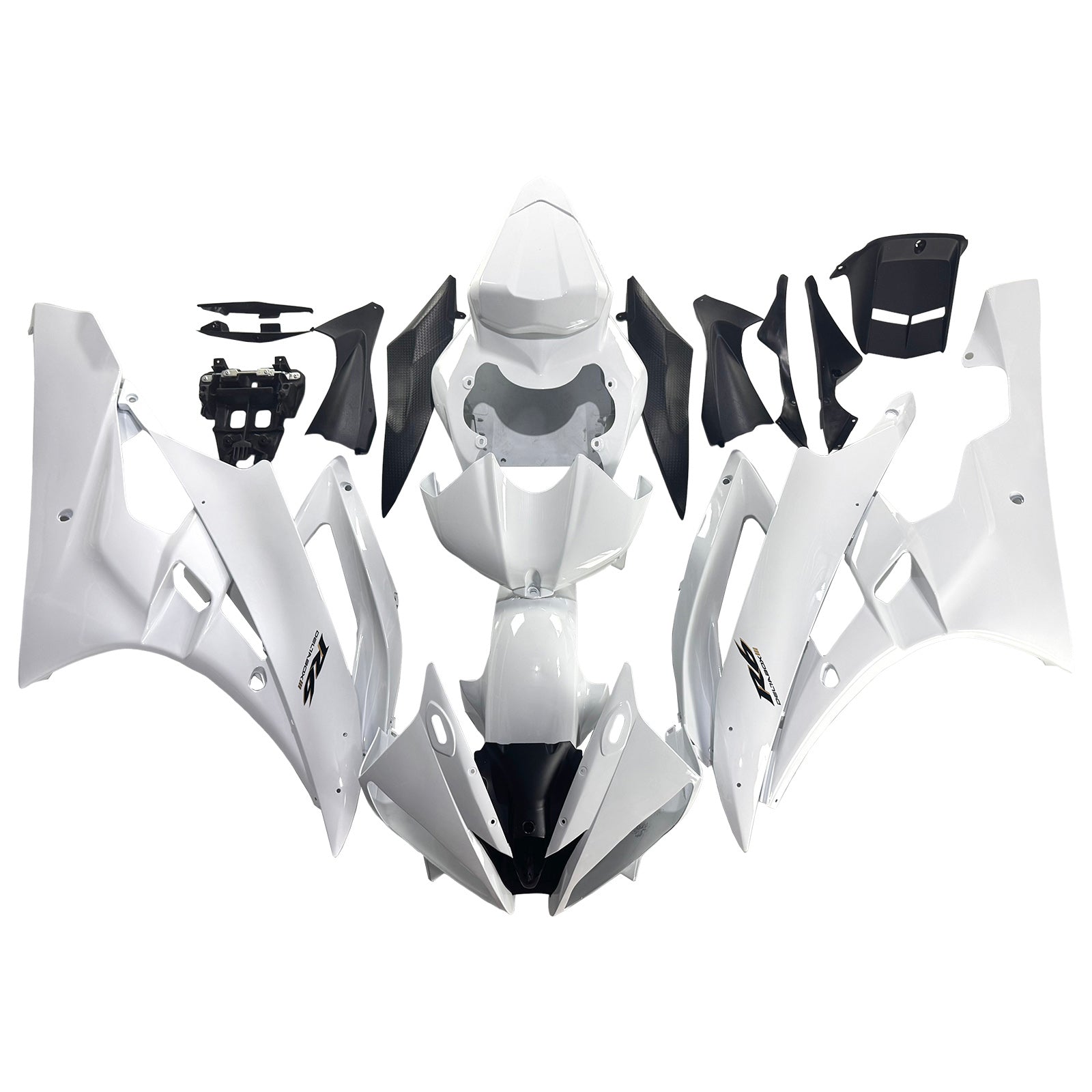 Amotopart 2006-2007 Yamaha YZF 600 R6 White Fairing Kit