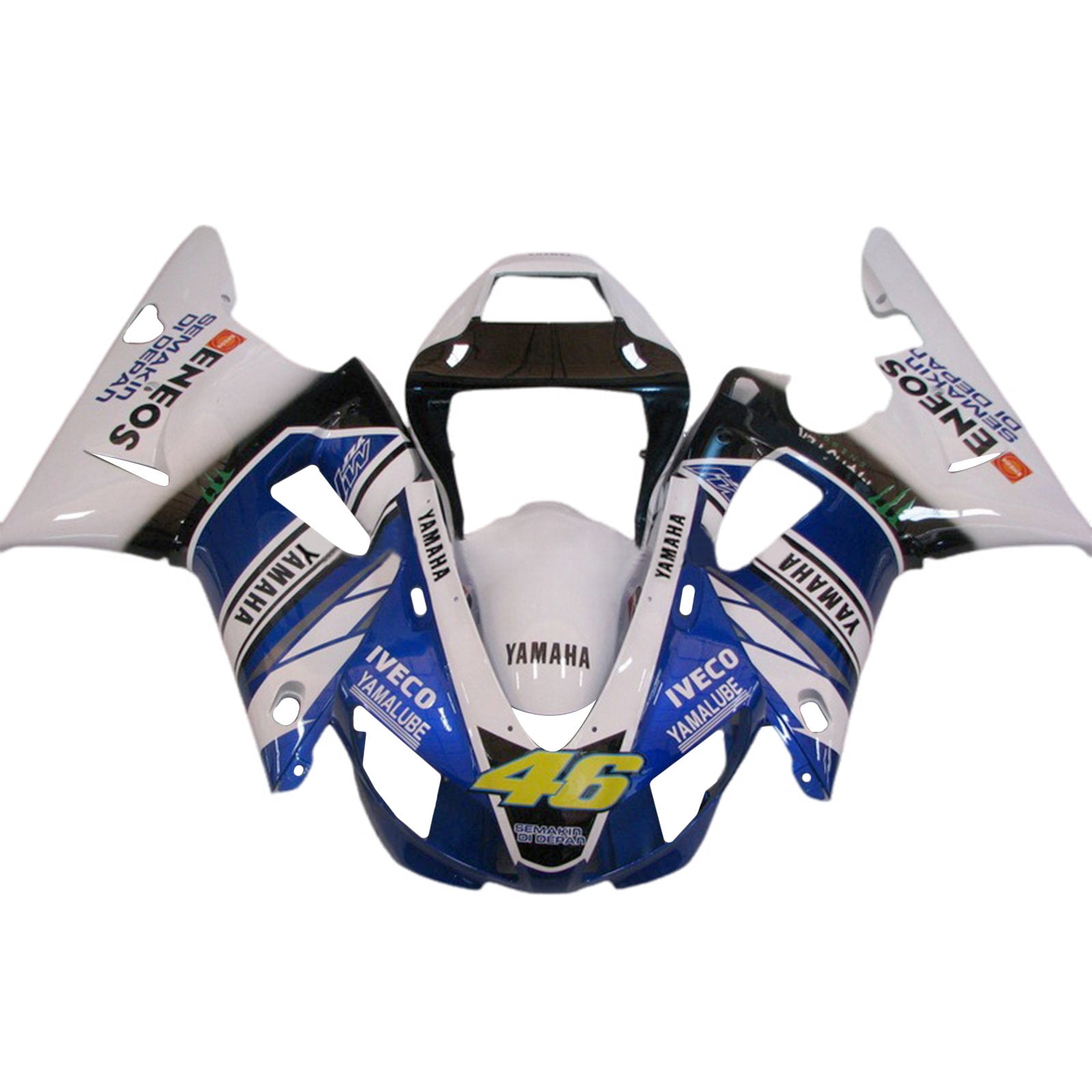 Amotopart 1998-1999 Yamaha YZF 1000 R1 Black Blue White Fairing Zestaw