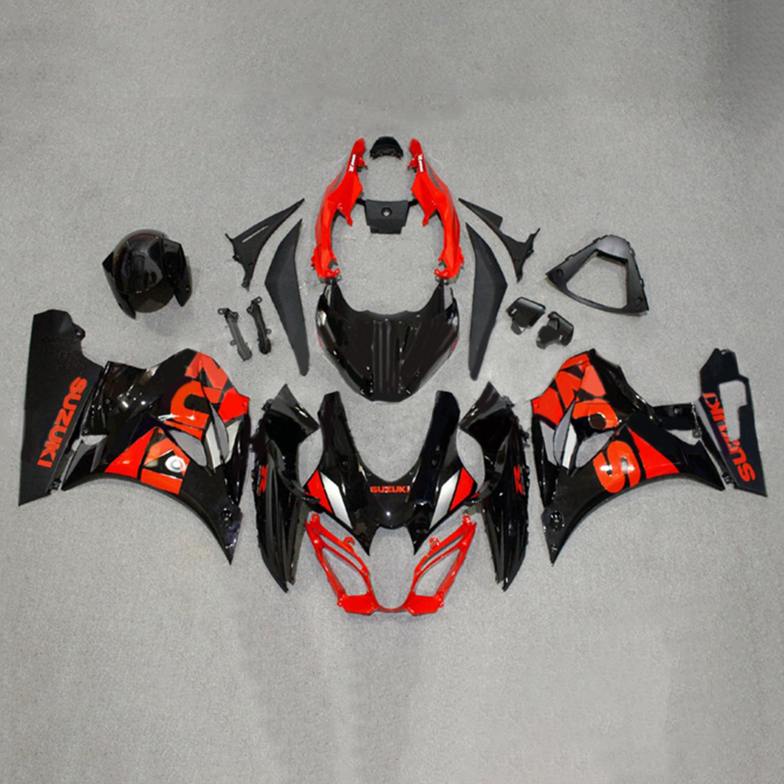 Amotopart 2017-2025 K17 GSXR1000 Suzuki Black&Red Style6 Fairing Kit
