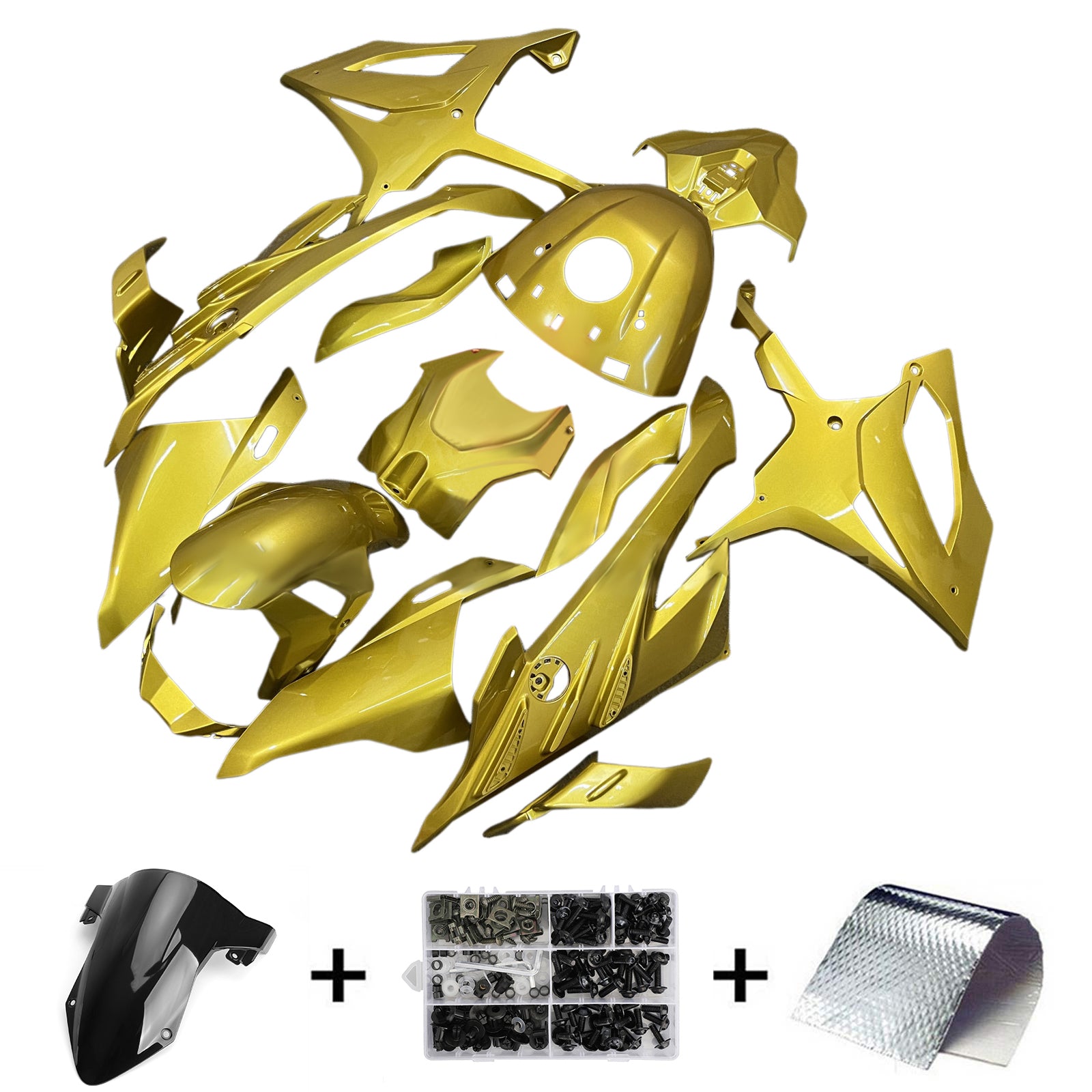 Amotopart 2023-2024 BMW S1000RR Kit de carénage en or brillant