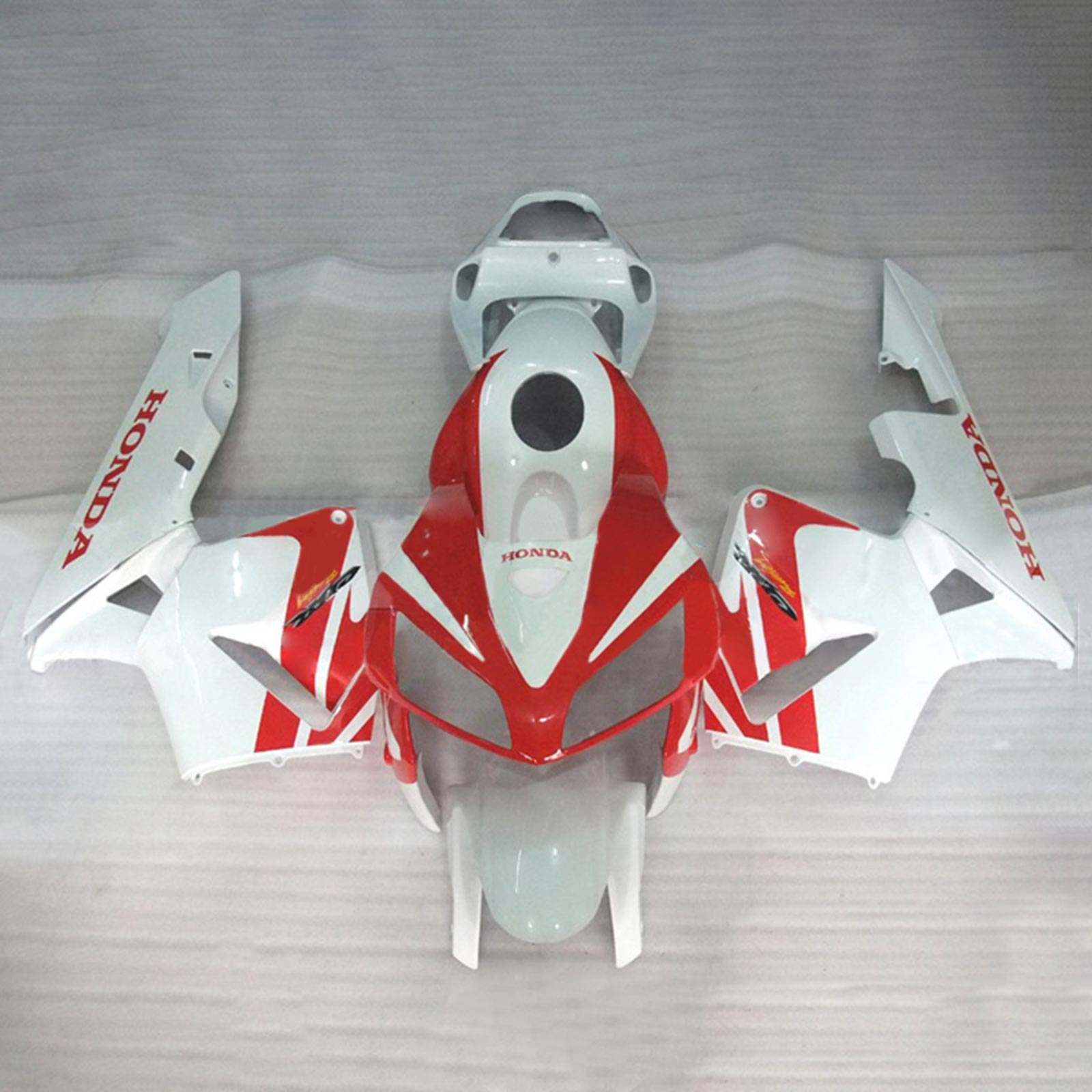 Amotopart 2005-2006 Honda CBR600RR WHITE RED FAIRING KIT