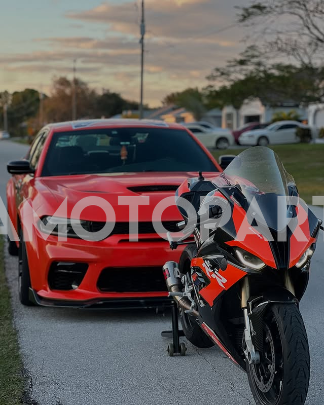 Amotopart BMW 2019-2022 S1000RR/M1000RR Orange Carbon Fiber Pattern Fairing Kit