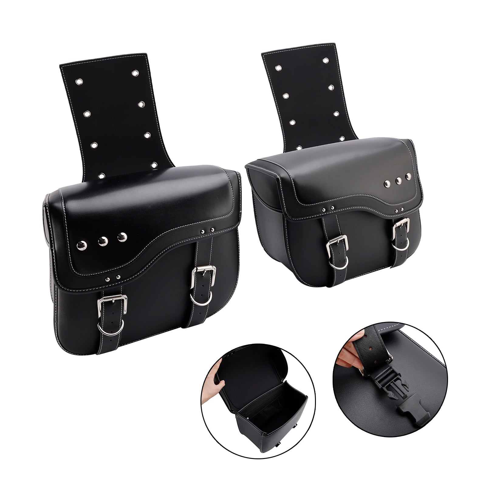 Side Tailbag Satteltaschenfarbe passendes Gepäck schwarz 28L für Roller Motorrad