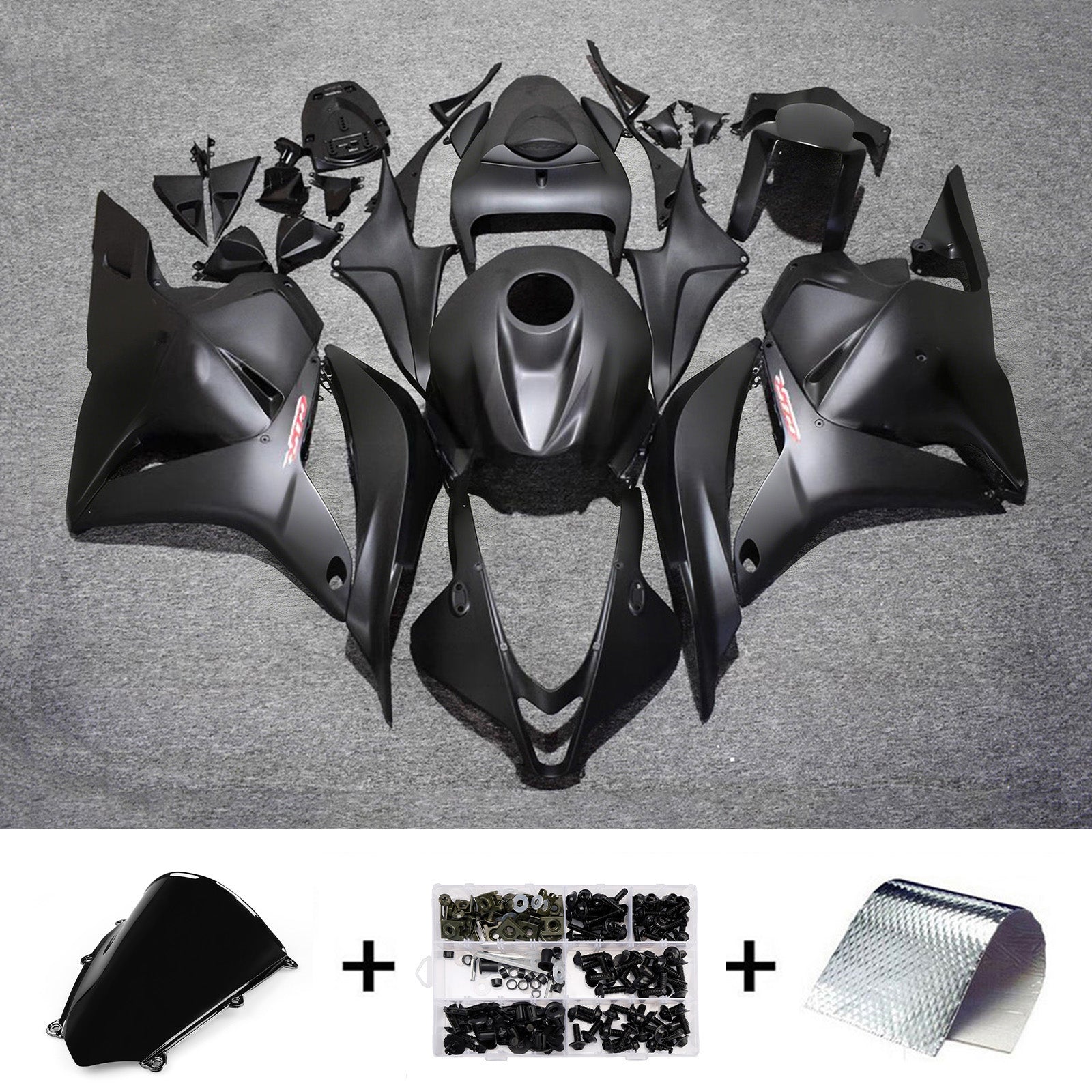 Amotopart 2009-2012 Honda CBR600RR Matte Black Fairing Kit