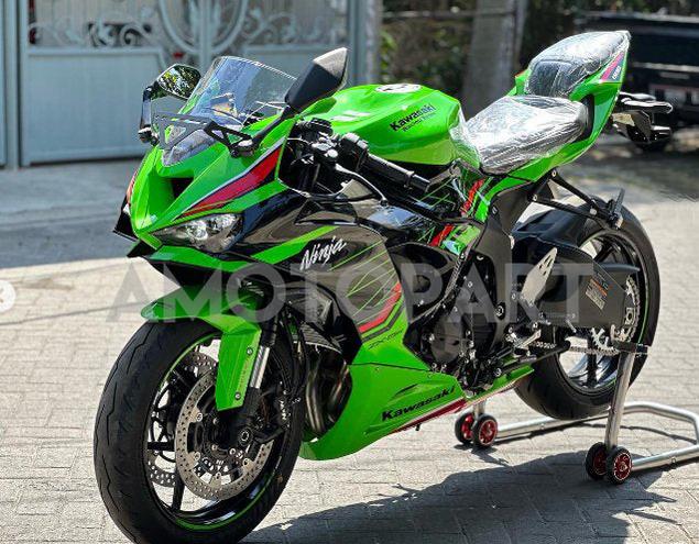 Amotopart 2019-2023 Kawasaki ZX6R Green Black Fairing Kit