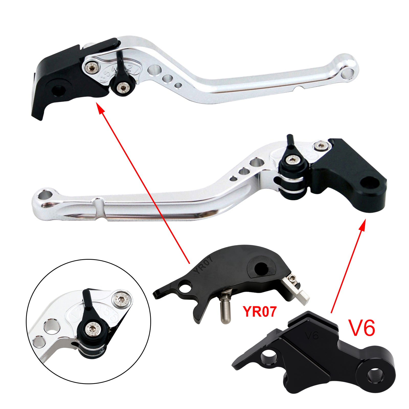 2024-2025 YAMAHA XSR900 XSR900GP MT-09 MT-09SP Lång kopplingsbromsspak
