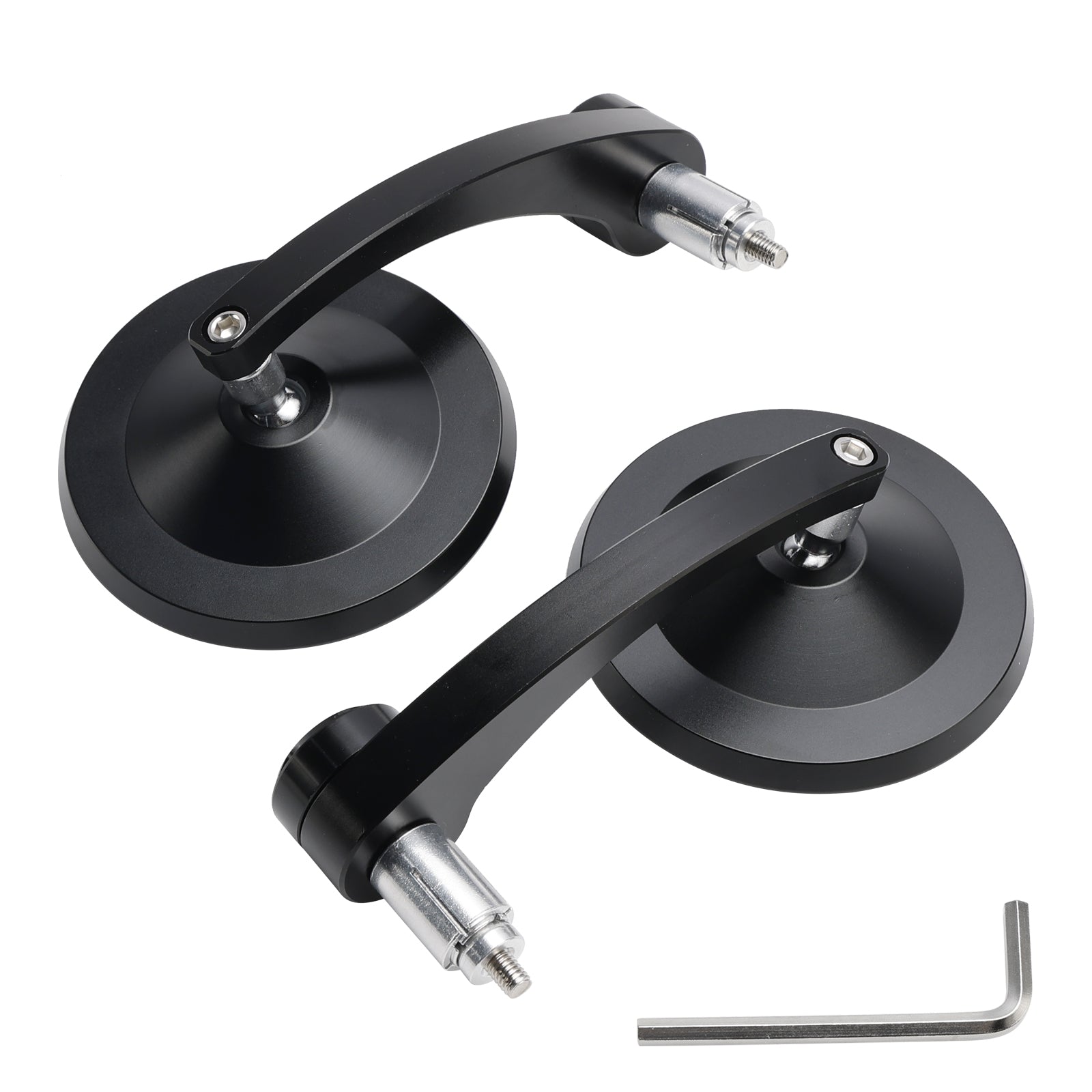 Paire de motos Round 7/8" Rétroviseurs latéraux CNC pour embouts de guidon Bobber Cafe Racer