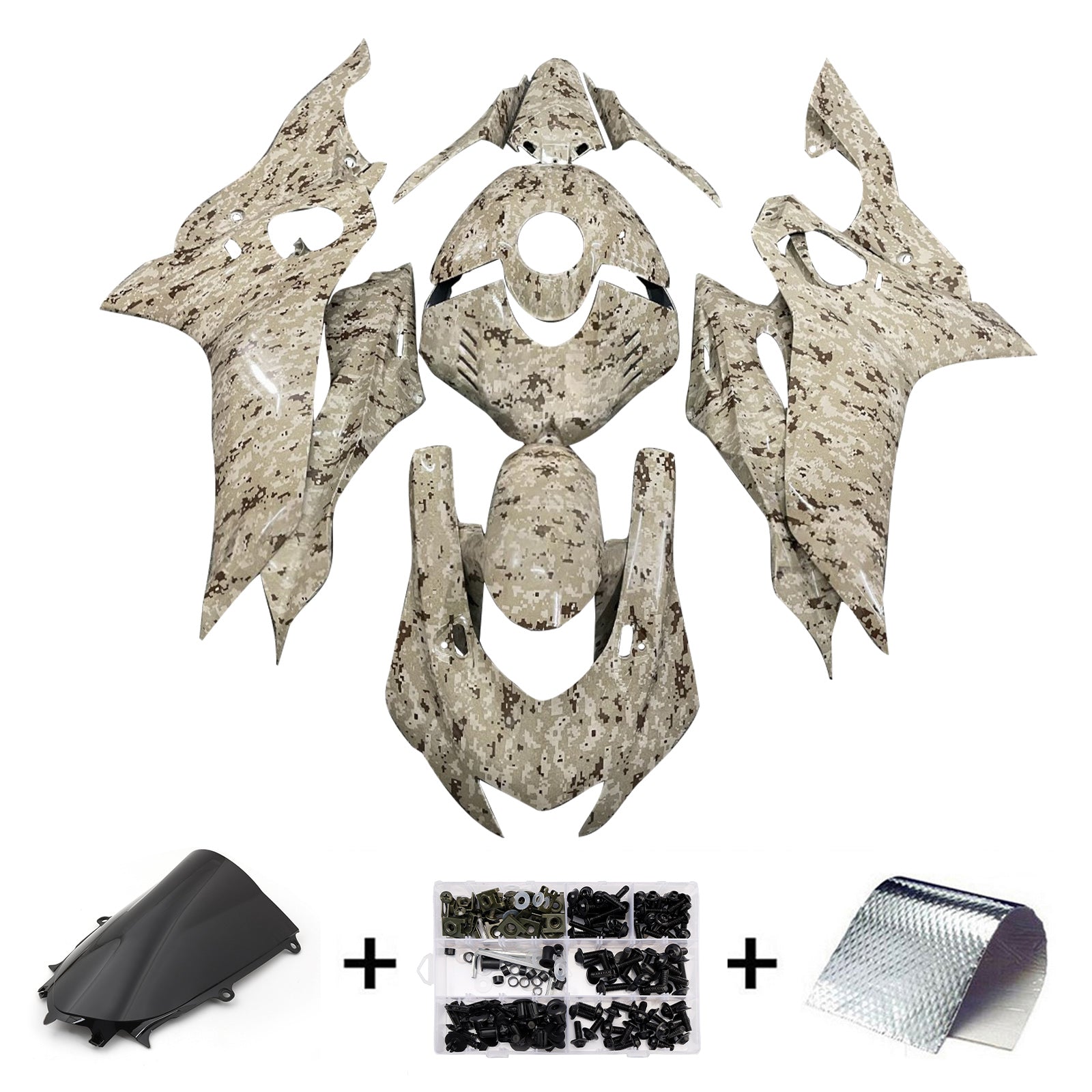 Amotopart 2017-2023 Yamaha YZF-R6 Camouflage Fairing Kit