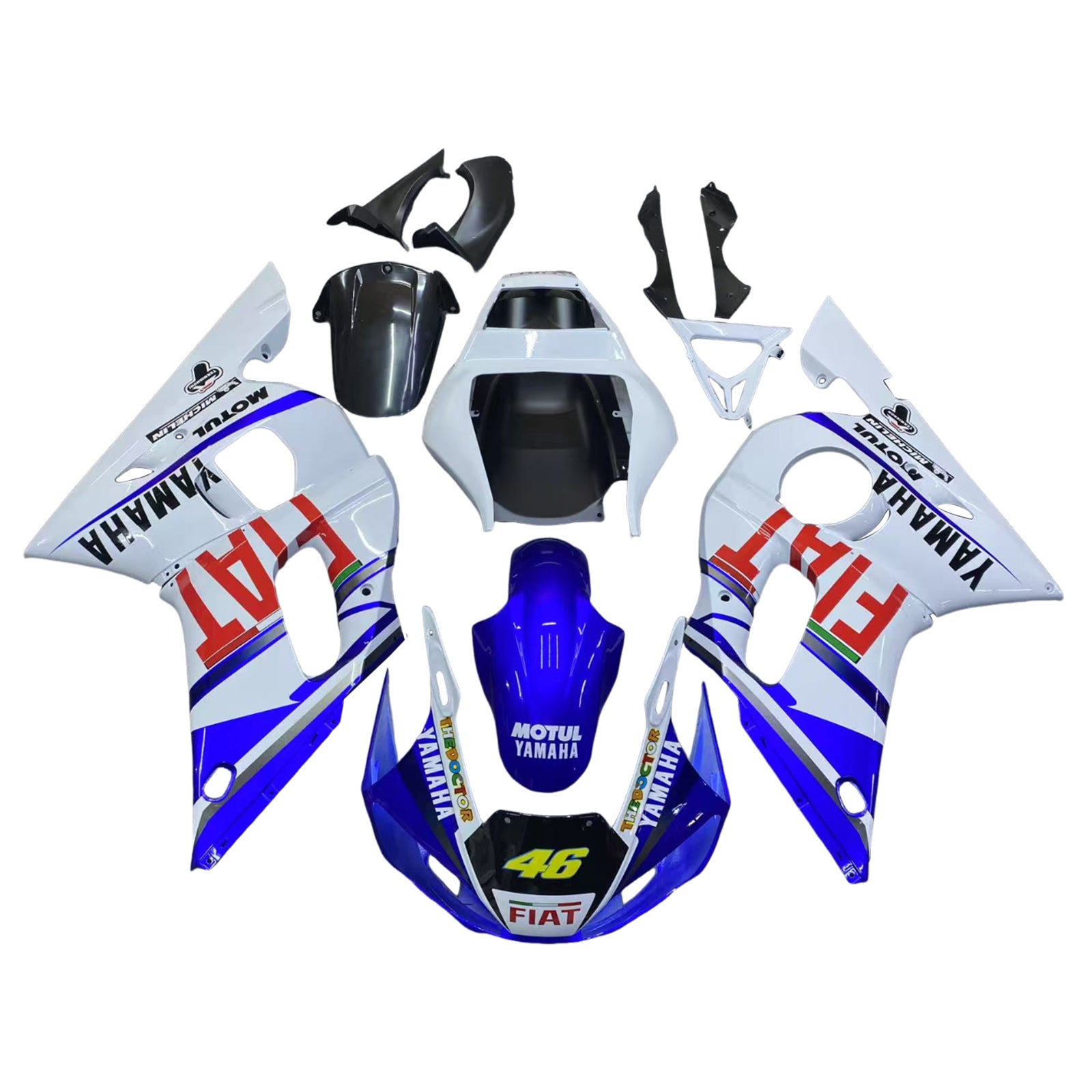 Amotopart 1998-2002 Yamaha YZF 600 R6 Blue White Red Fairing Kit