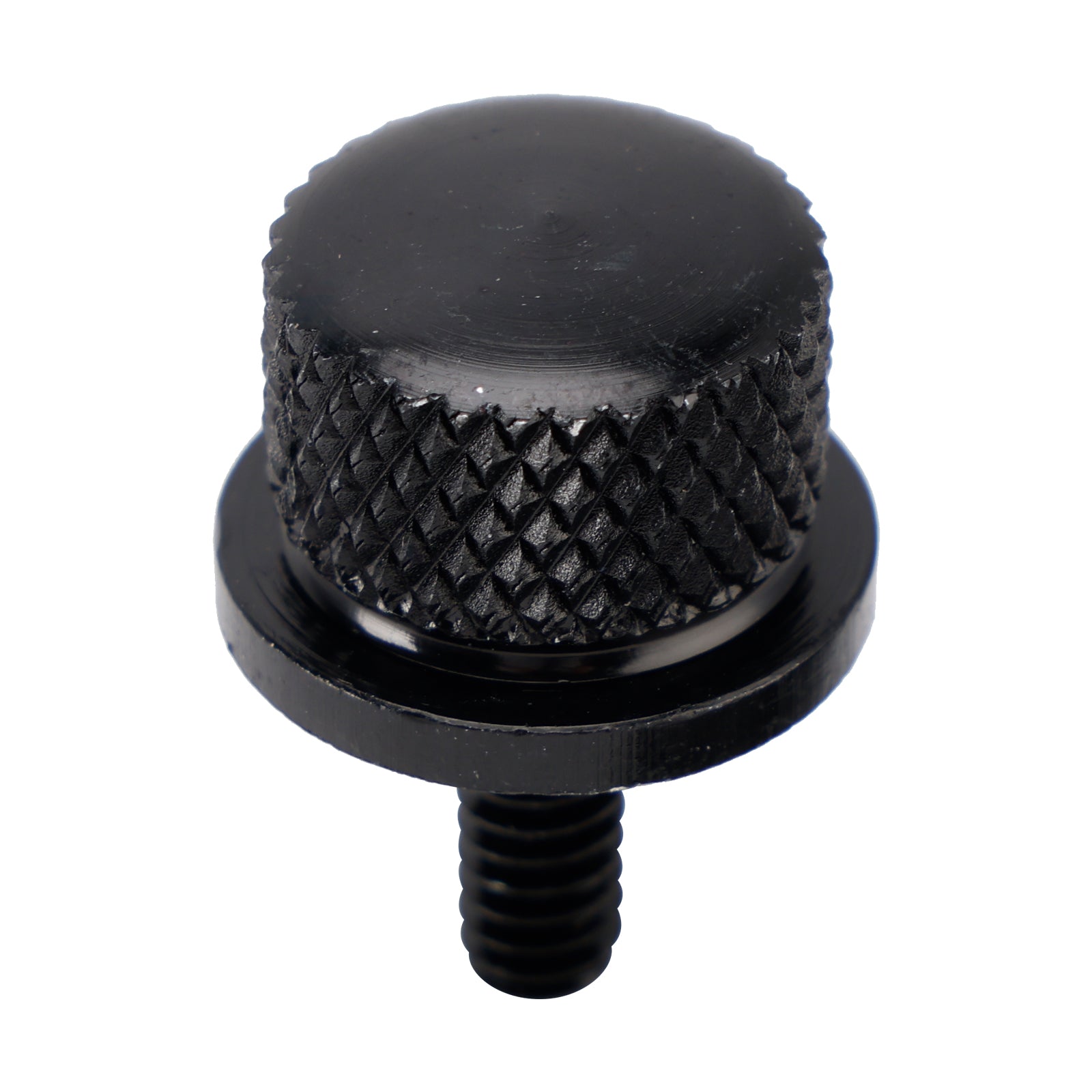 96-23 Touring Softail Dyna Knurled Seat Screw Bolt Mount Knob Cover Black