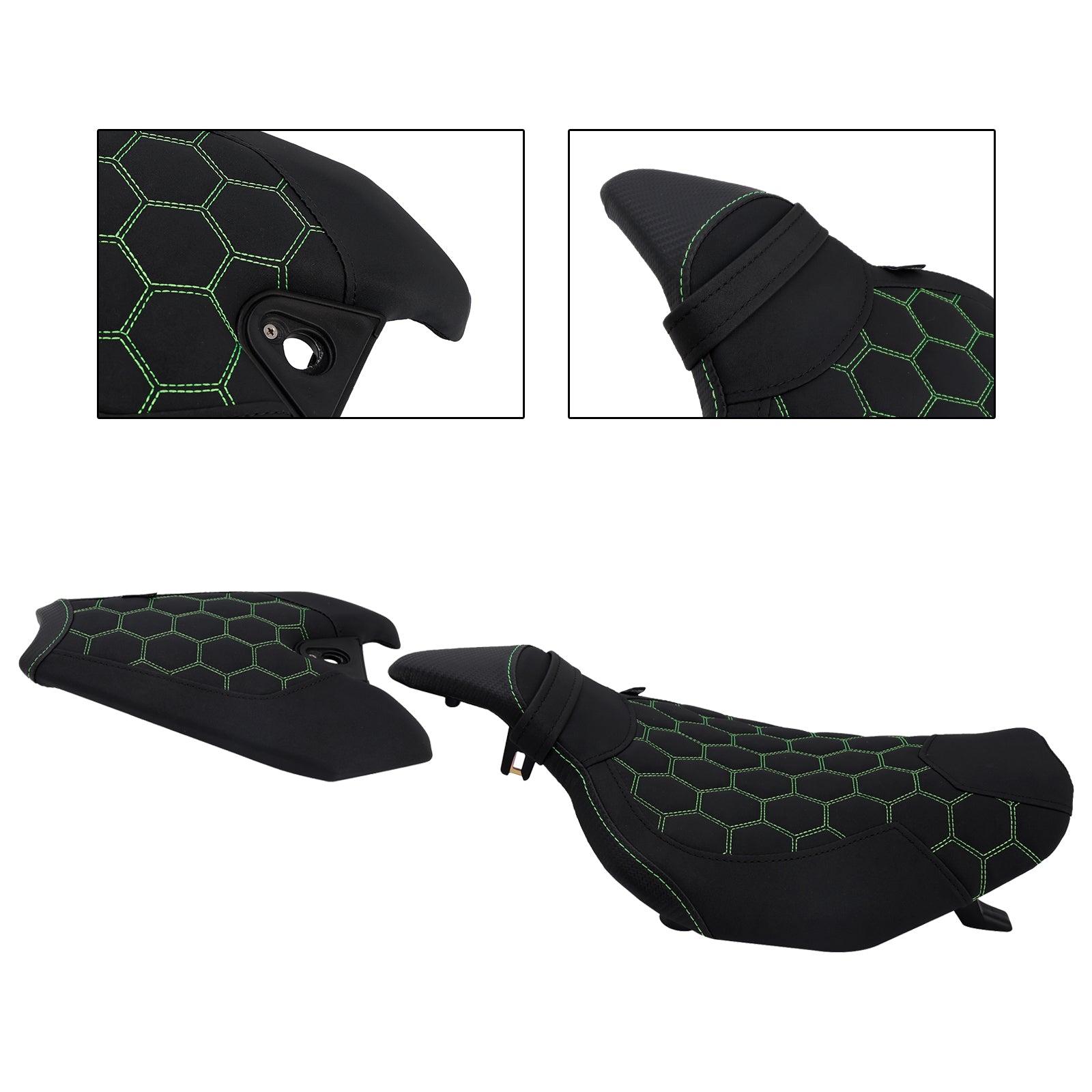 2014-2025 Kawasaki Z1000 Kører&PPassagersædesæt Bagpude Grøn2