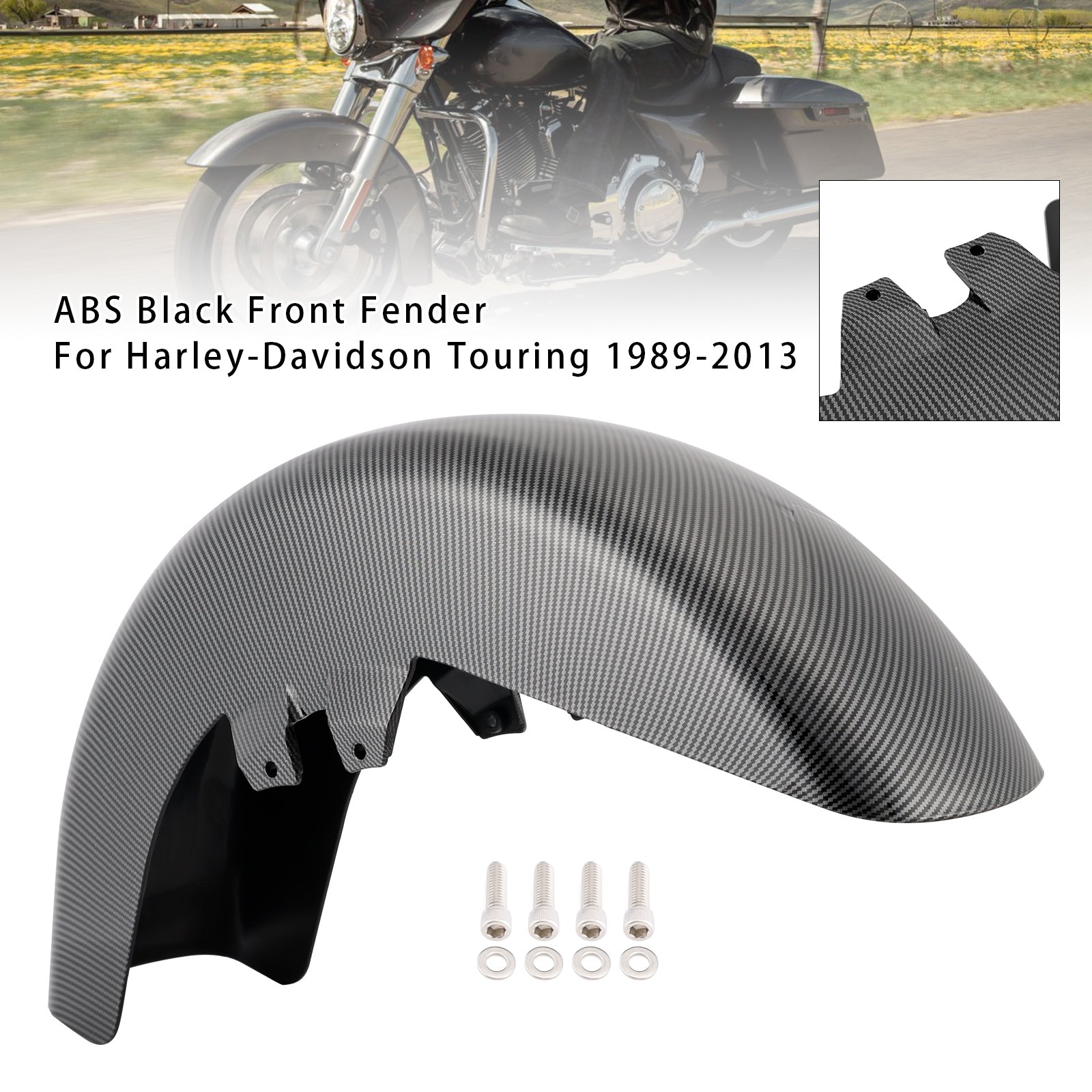 1989-2013 Touring Road King Street Glide ABS Black Front Fender