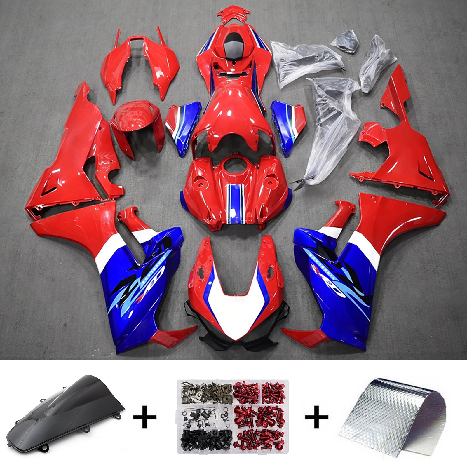 Amotopart 2017-2026 Honda CBR1000RR Red/Blue Fairing Kit
