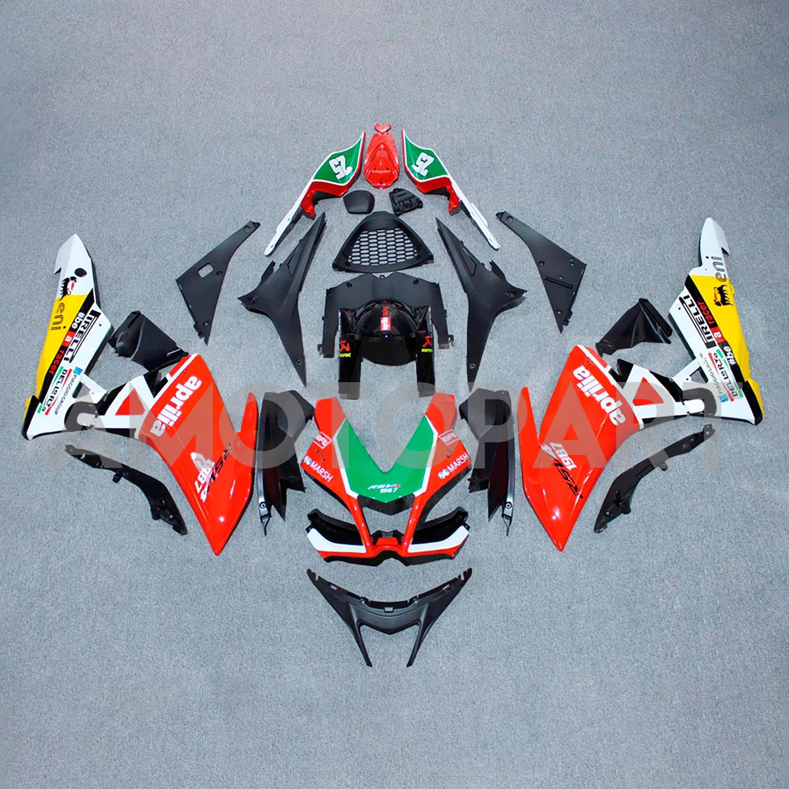 AMOTOPT 2009-2015 Aprilia RSV4 1000 Kit de carenagem preta vermelha amarela vermelha