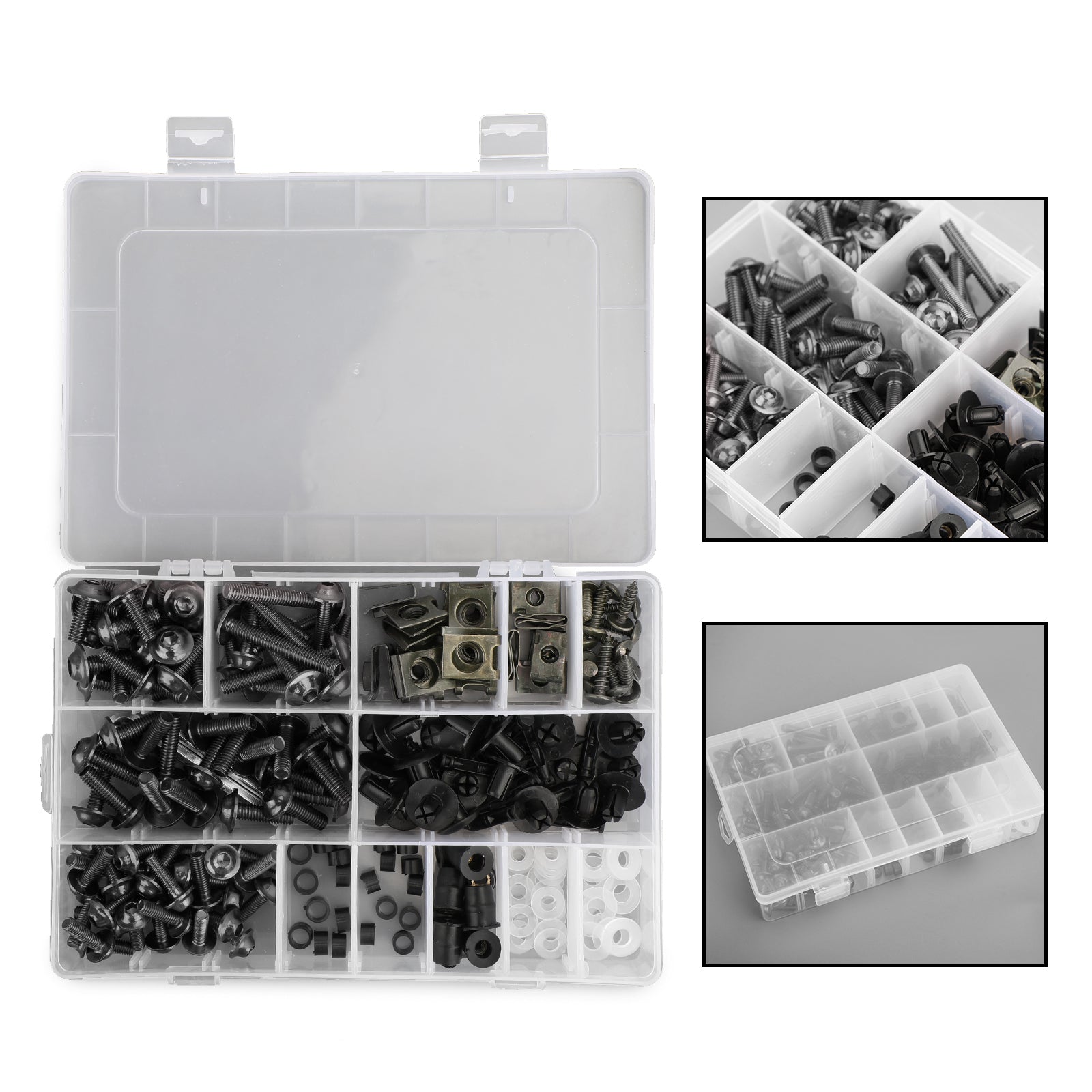 223pcs motocicleta sportbike bike windscreen stafffff kit de fixador de fixação parafuso de clipe bk