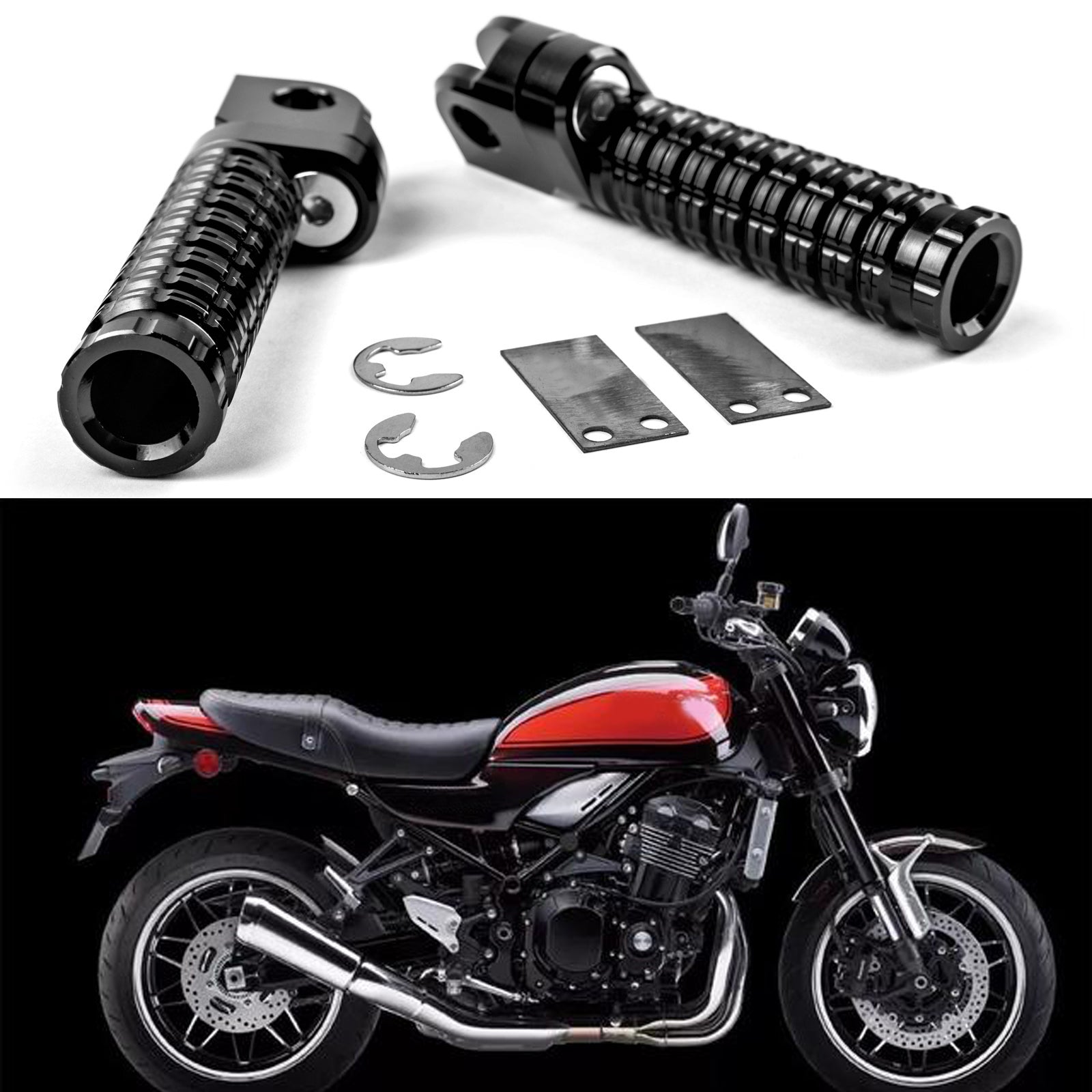 KAWASAKI Z300 Z800 Z650 Z900 ZRX1200 Estriberas delanteras CNC Reposapiés