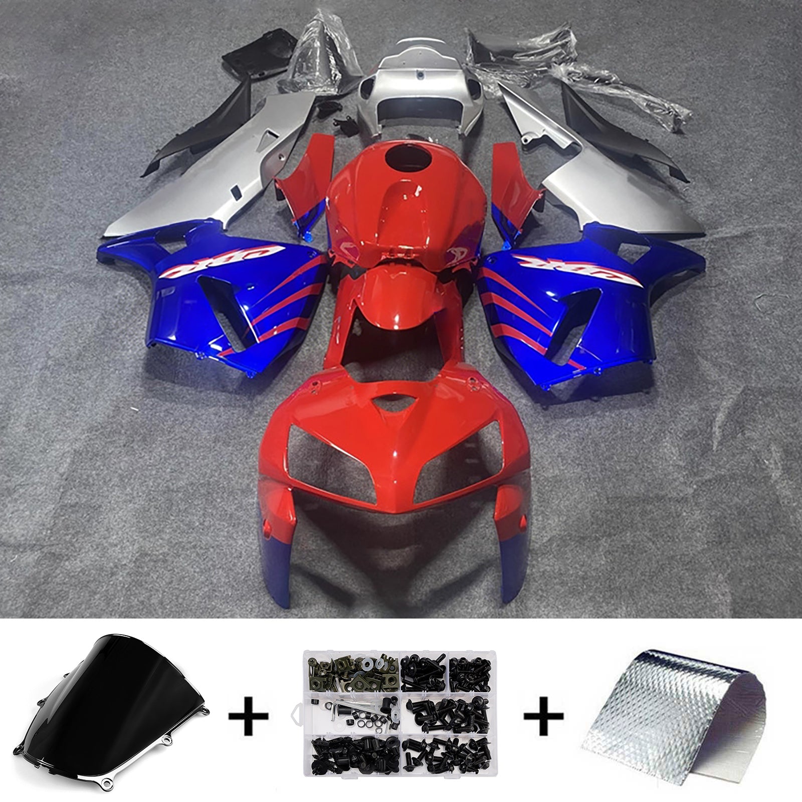 Amotopart 2005-2006 Honda CBR600RR Red Blue Fairing Kit