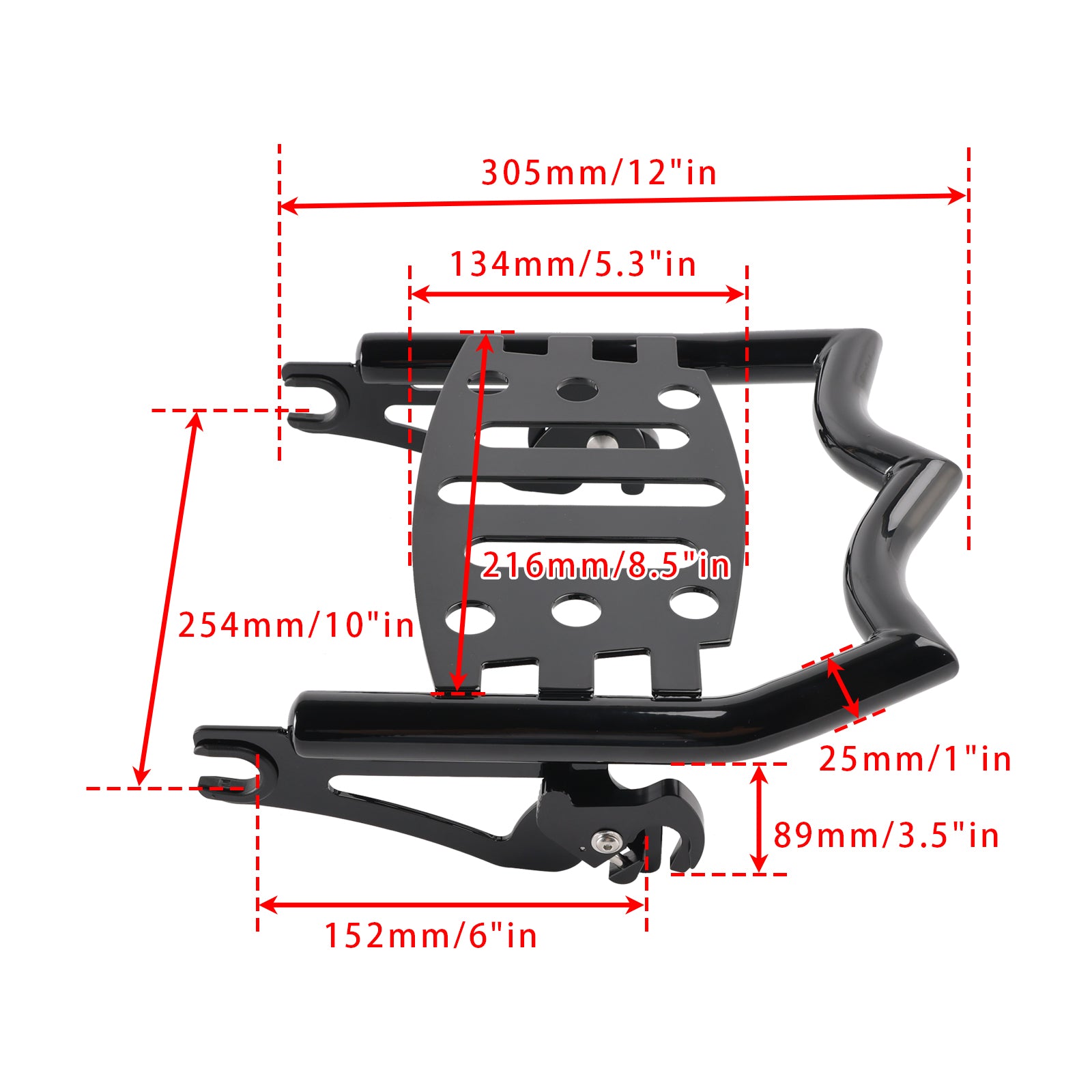 2009-2025 Road King Classic Custom Custom Special FLHR Abnehmbares Gepäckträger Schwarz