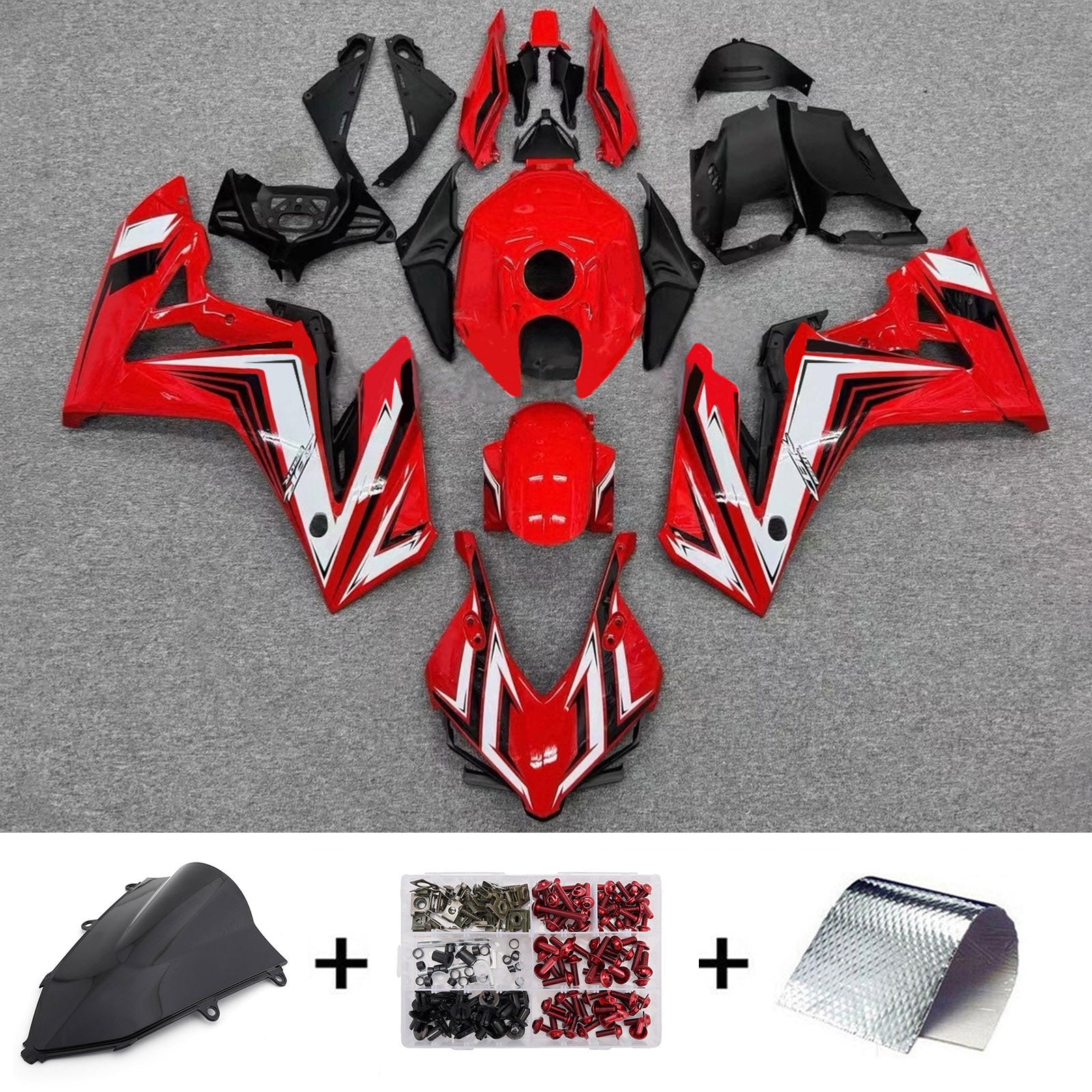 Kit de carénage Amotopart 2024-2026 Honda CBR650R rouge blanc