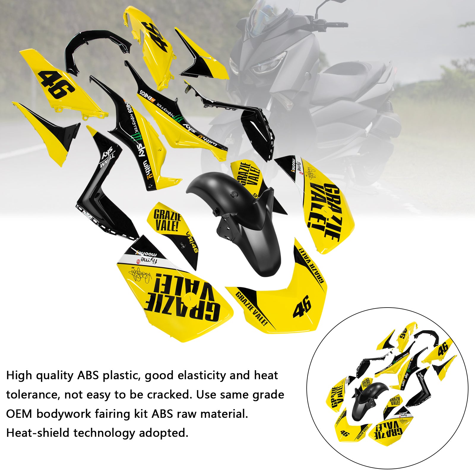 Amotopart 2023-2024 Yamaha x Max 300 Kit de carénage