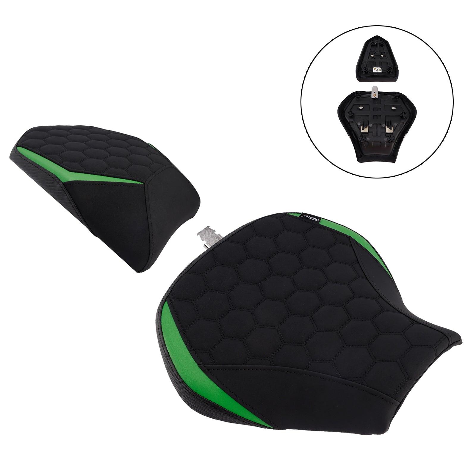 Pilote Kawasaki Ninja H2 SX 22-25&PCoussin arrière de siège Assinger Green2