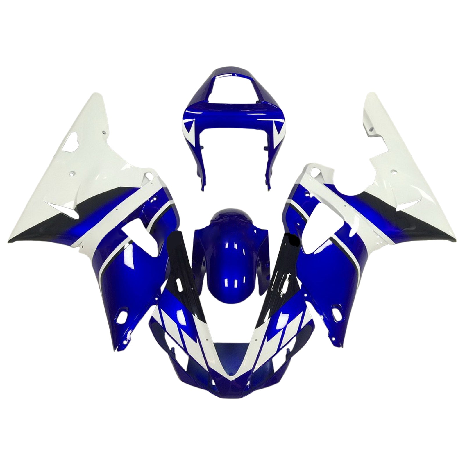 Amotopart 2000-2001 Yamaha YZF 1000 R1 Black Blue White Fairing Kit