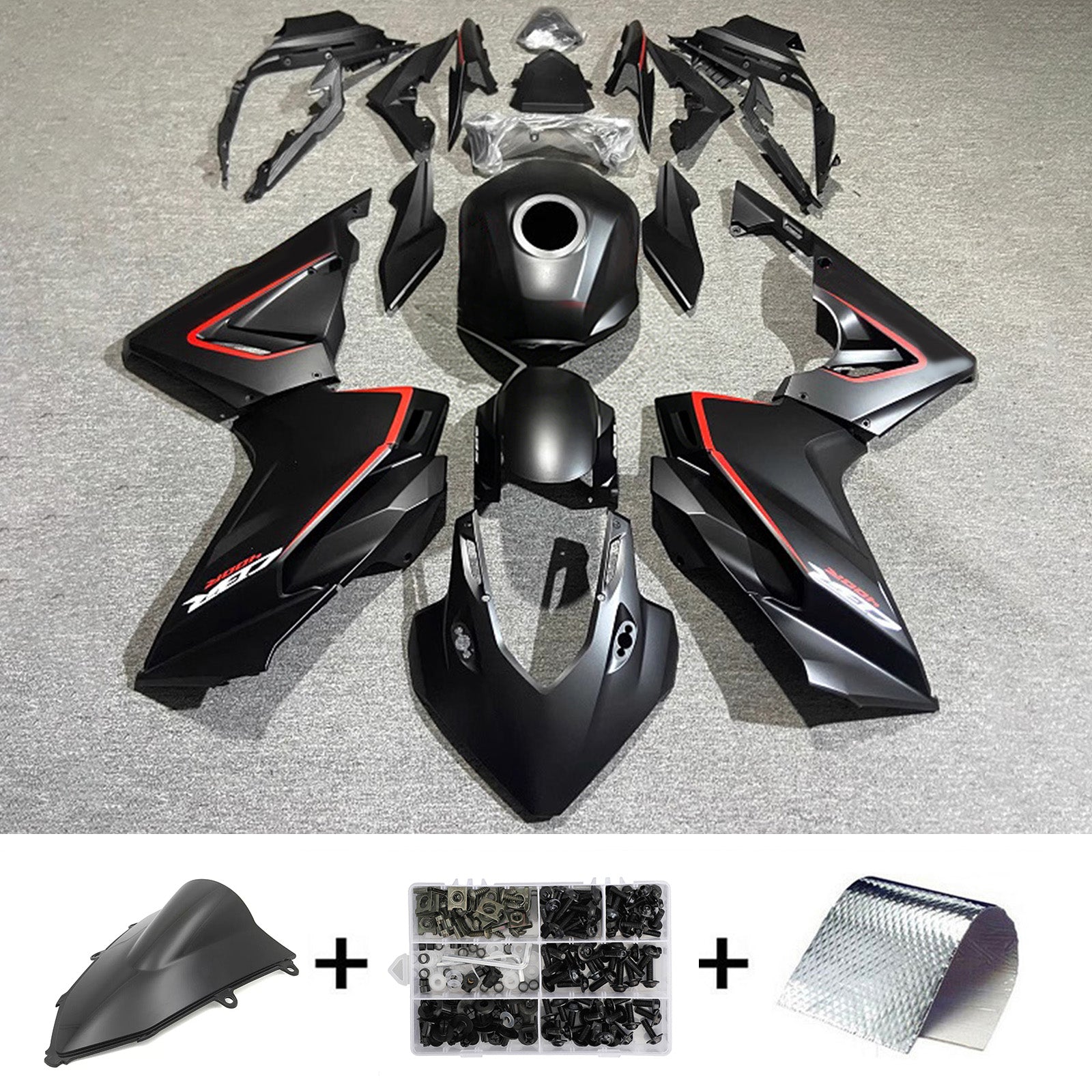 Amotopart 2024-2025 Honda CBR400R CBR500R Černá sada kapotáže