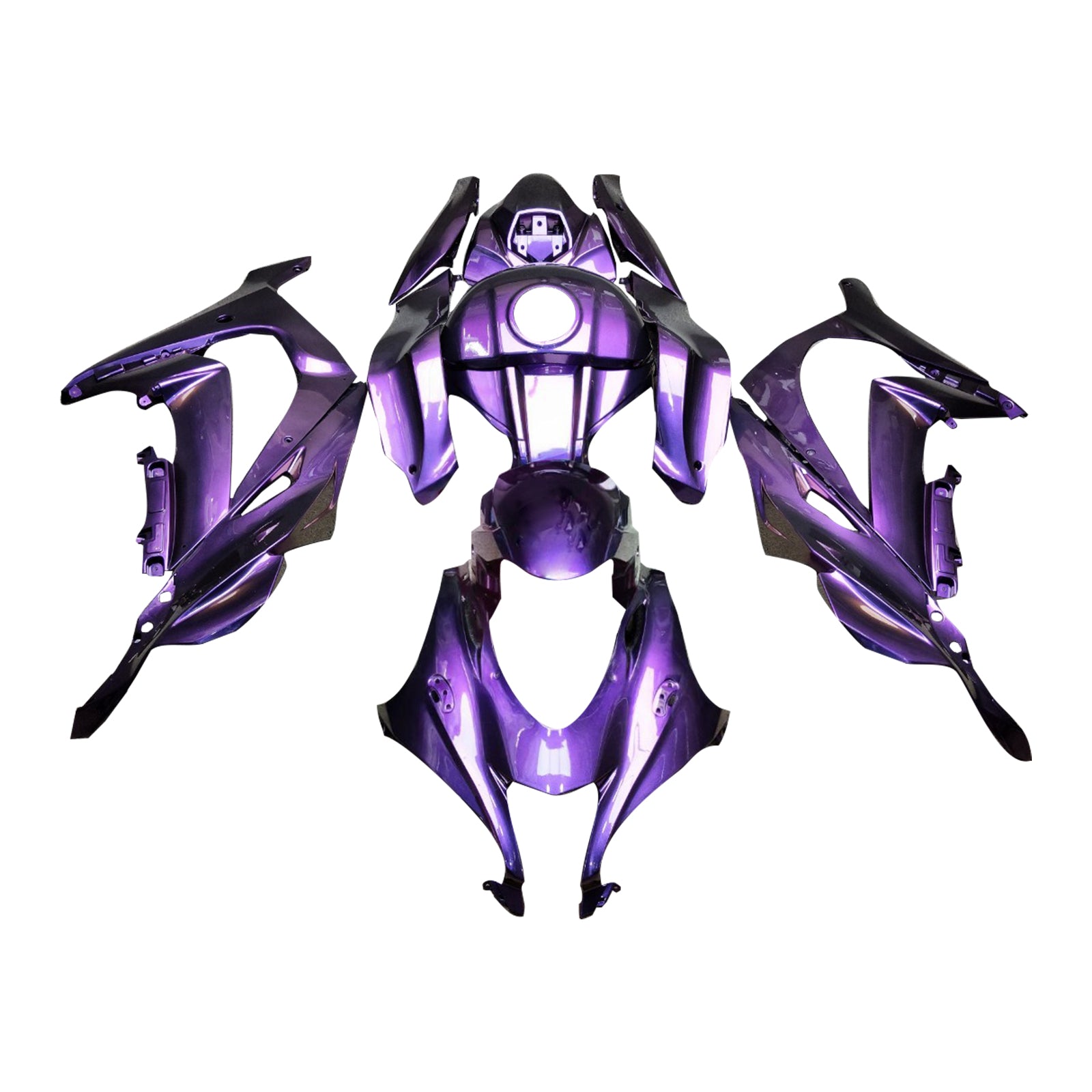Amotopart 2016-2020 Kawasaki ZX10R Purple Fairing Kit