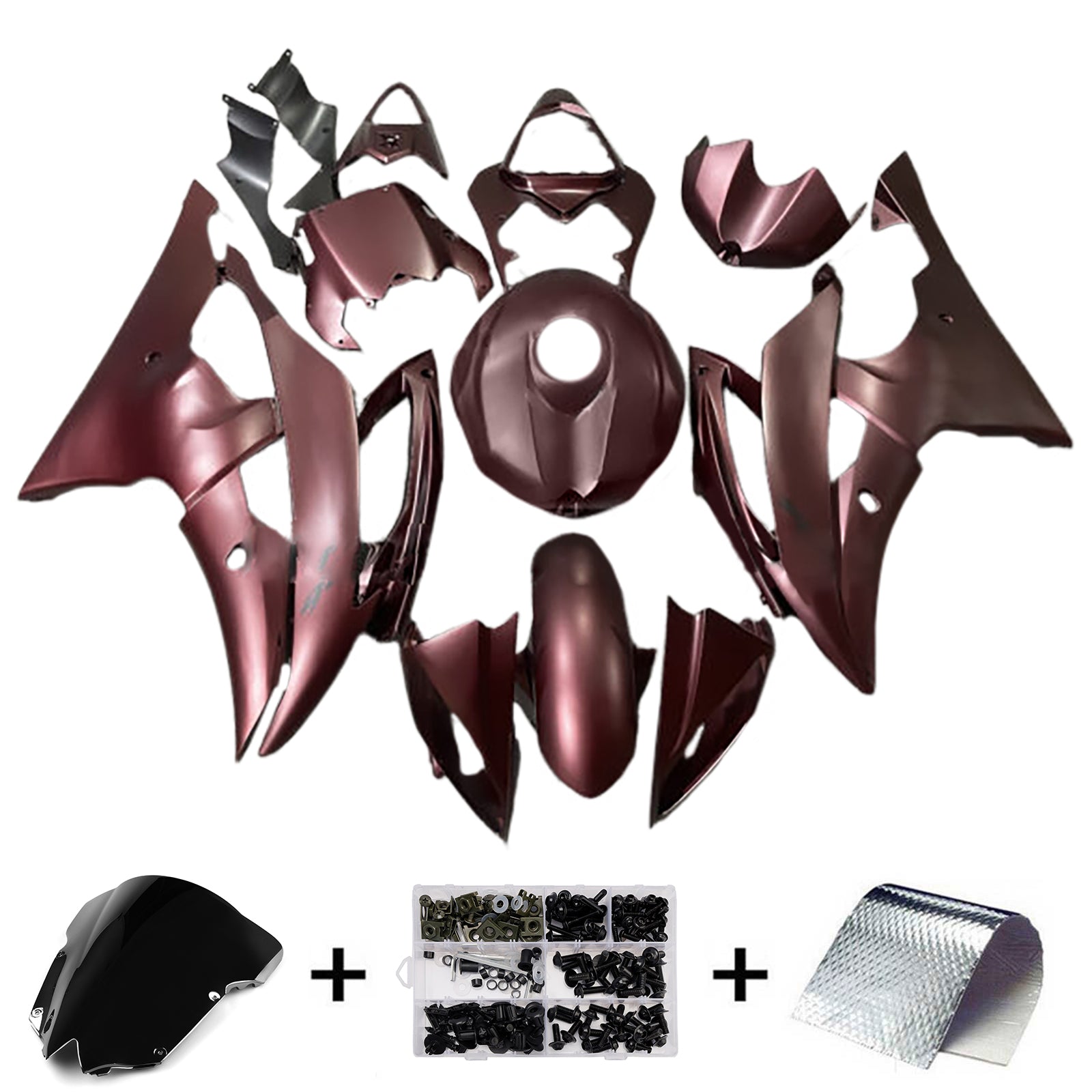 Amotopart 2008-2016 Yamaha YZF-R6 Brown Red Fairing Kit