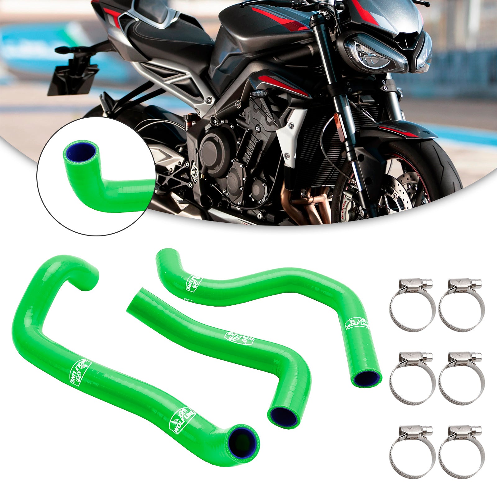 20-22 Street Triple 765 R RS Silicone Radiator Koelvloeistofslangset
