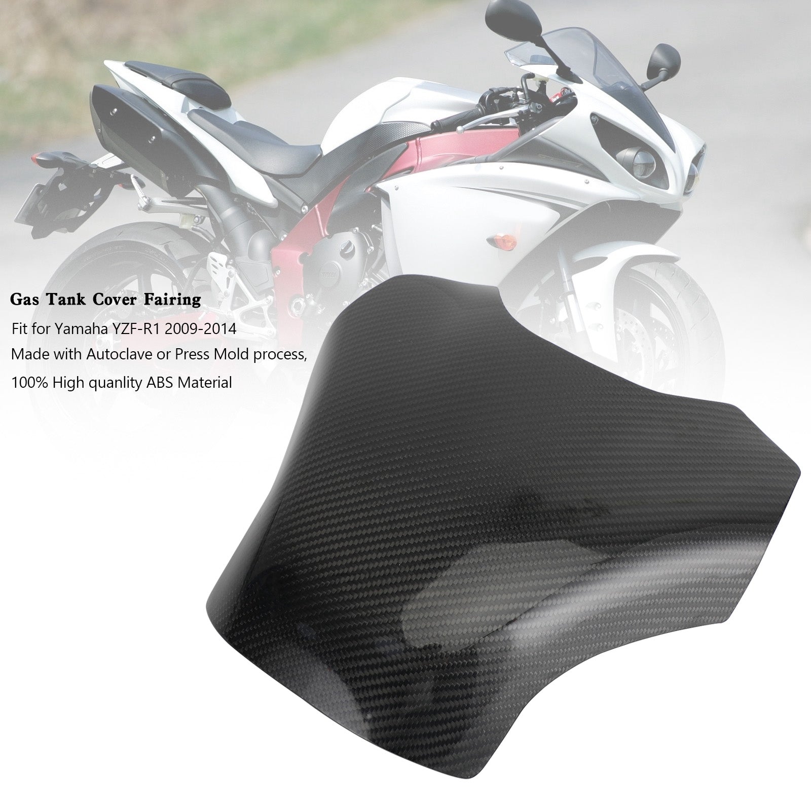 Protector de carenado del Panel de la cubierta del tanque de gasolina para Yamaha YZF-R1 2009-2014 carbono