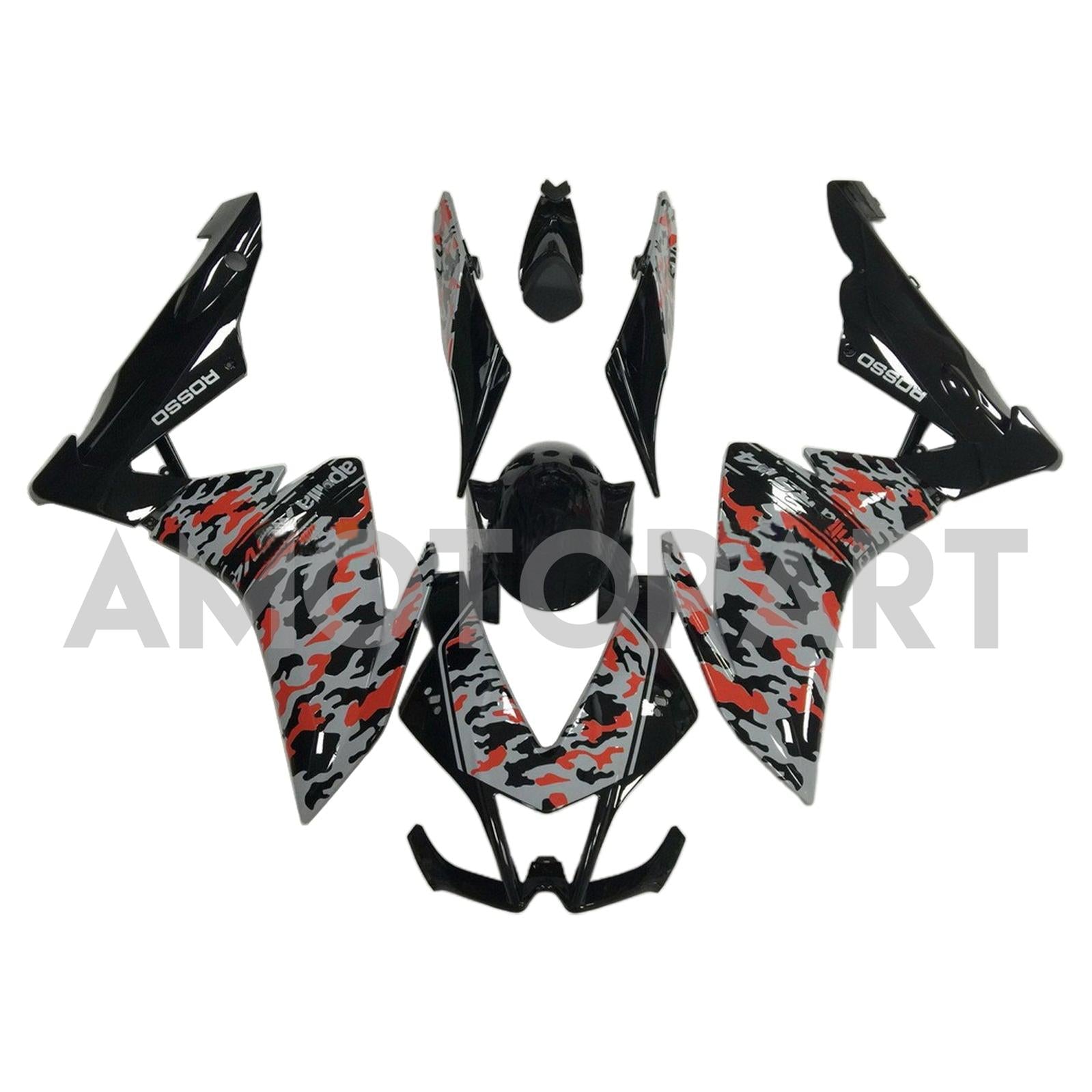 Amotopart 2009-2015 RSV4 1000 Aprilia Red&Grey Camo Fairing Kit