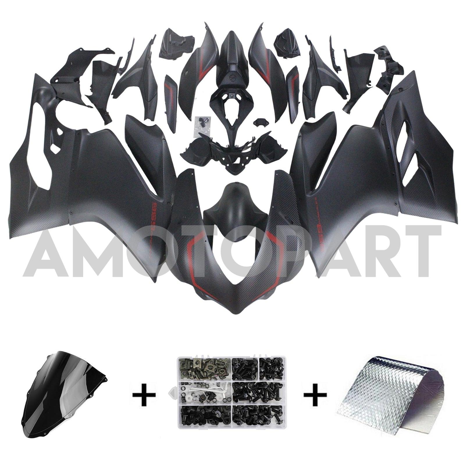 Amotopart 2015-2020 Ducati 959 Carbon Fiber Parttern Red Fairing Kit