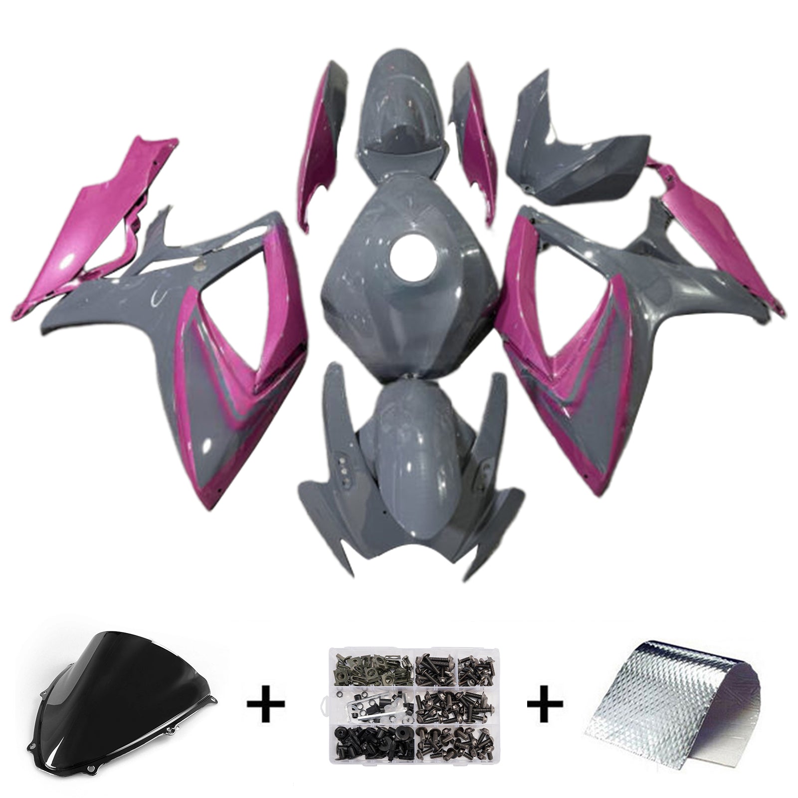 Amotopart 2006-2007 Suzuki GSXR 600/750 Grey Pink Fairing Kit