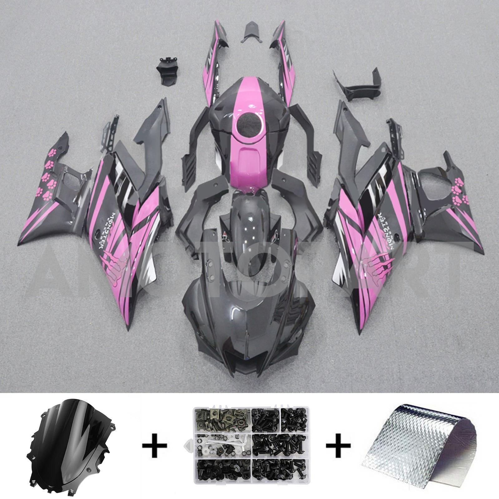 Amotopart 2022-2024 Yamaha YZF-R3 & R25 Pink Black Fairing Kit
