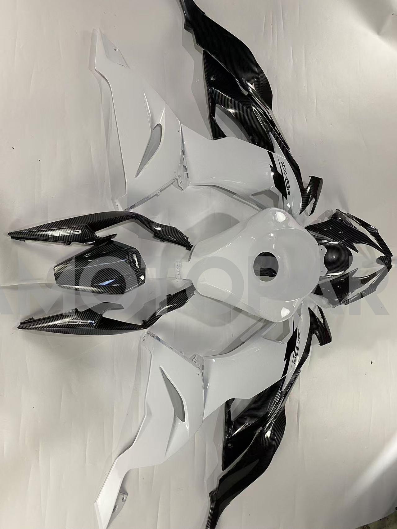 Amotopart 2019-2023 Kawasaki ZX6R Carbon Fiber White Fairing Kit