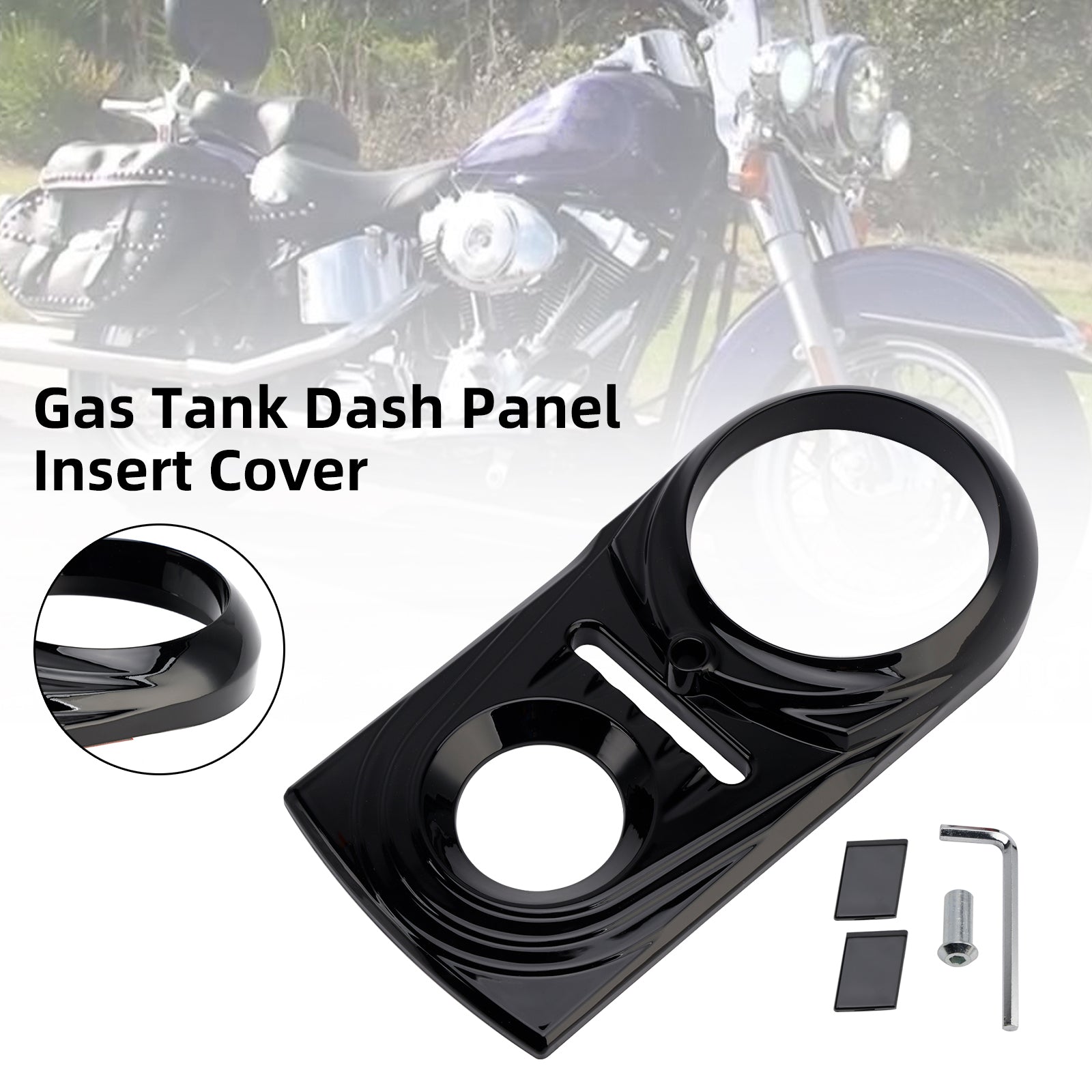 Softail FLSTC FXST Street Glide Gas Tank Dash Panel Insert Cover