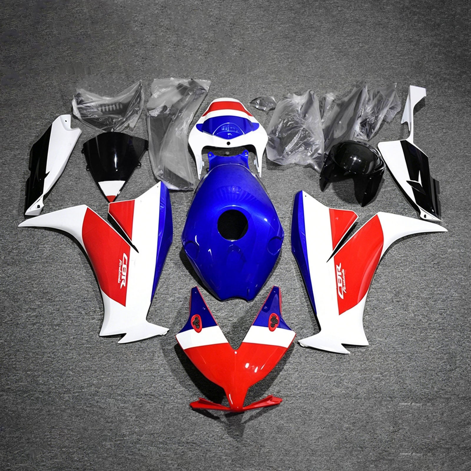Amotopart 2012-2016 Honda CBR1000RR White/Red/Blue Fairing Kit