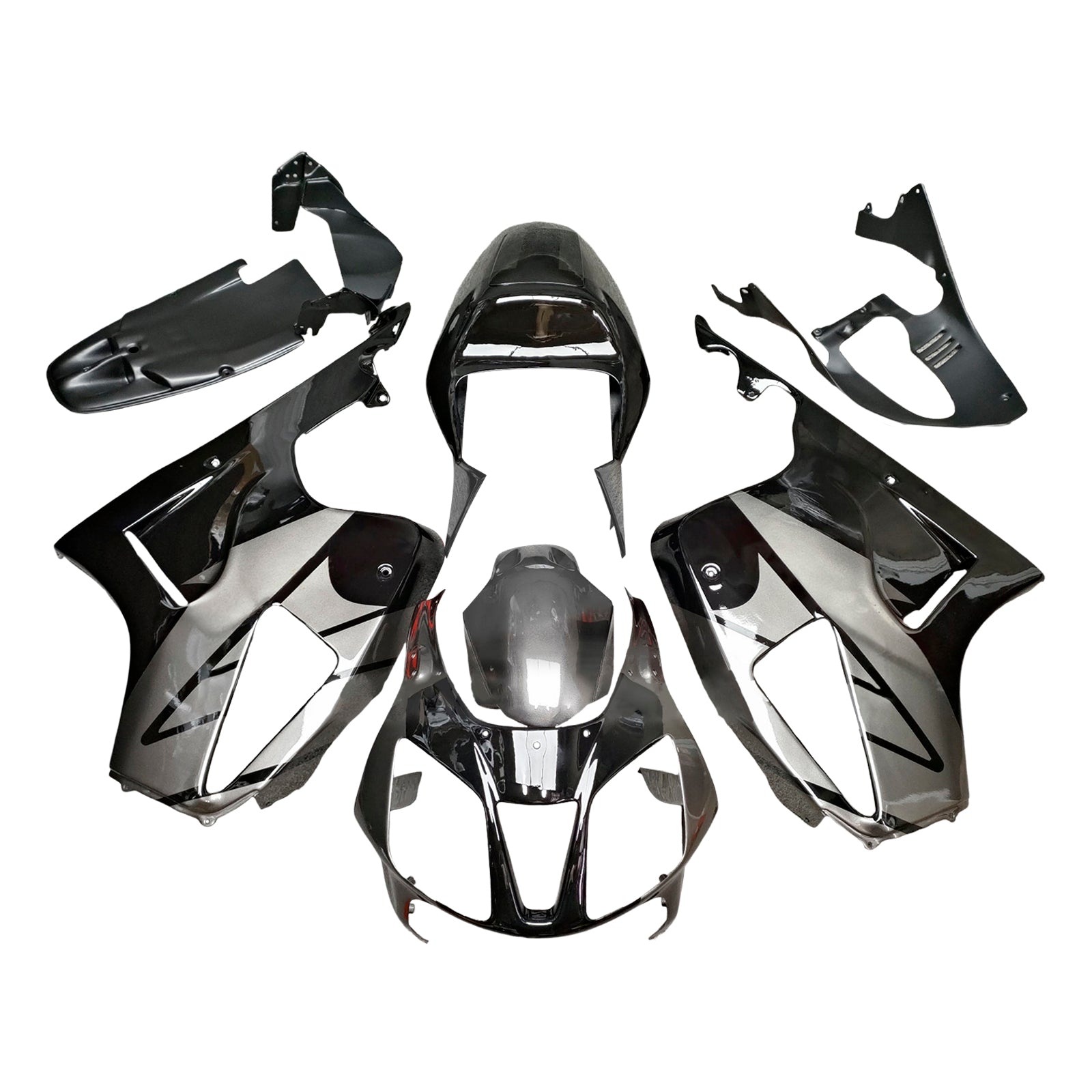 Amotopart 2000-2006 Honda VTR1000 RC51 Light Grey Black Fairing Kit