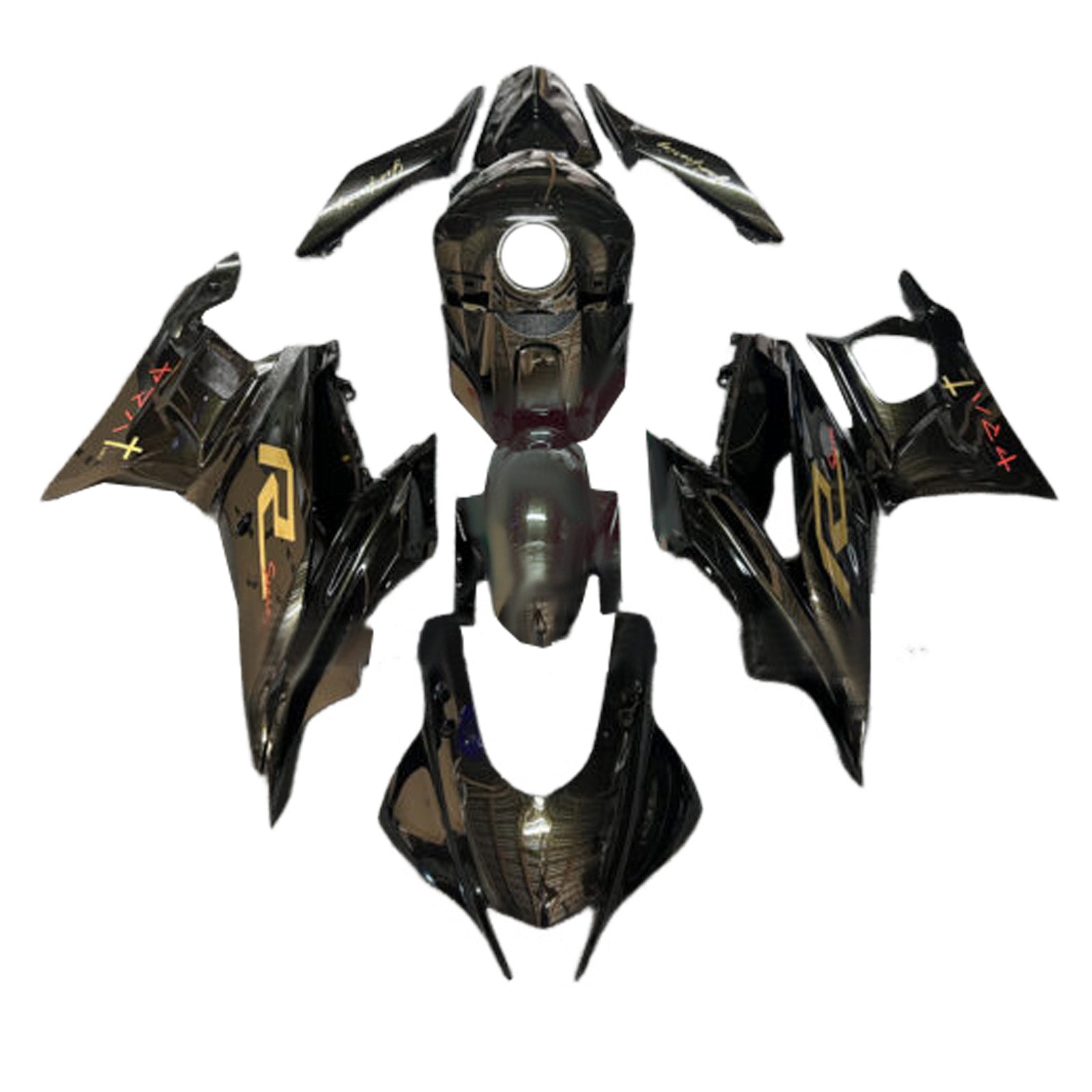 Amotopart 2019-2021 Yamaha YZF-R3 R25 Black Fairing Kit