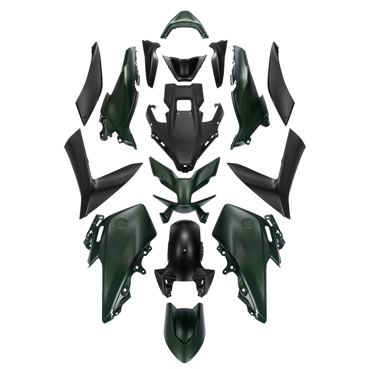 Amotopart 2023-2024 Yamaha T-Max 560 Black Dark Green Fairing Kit