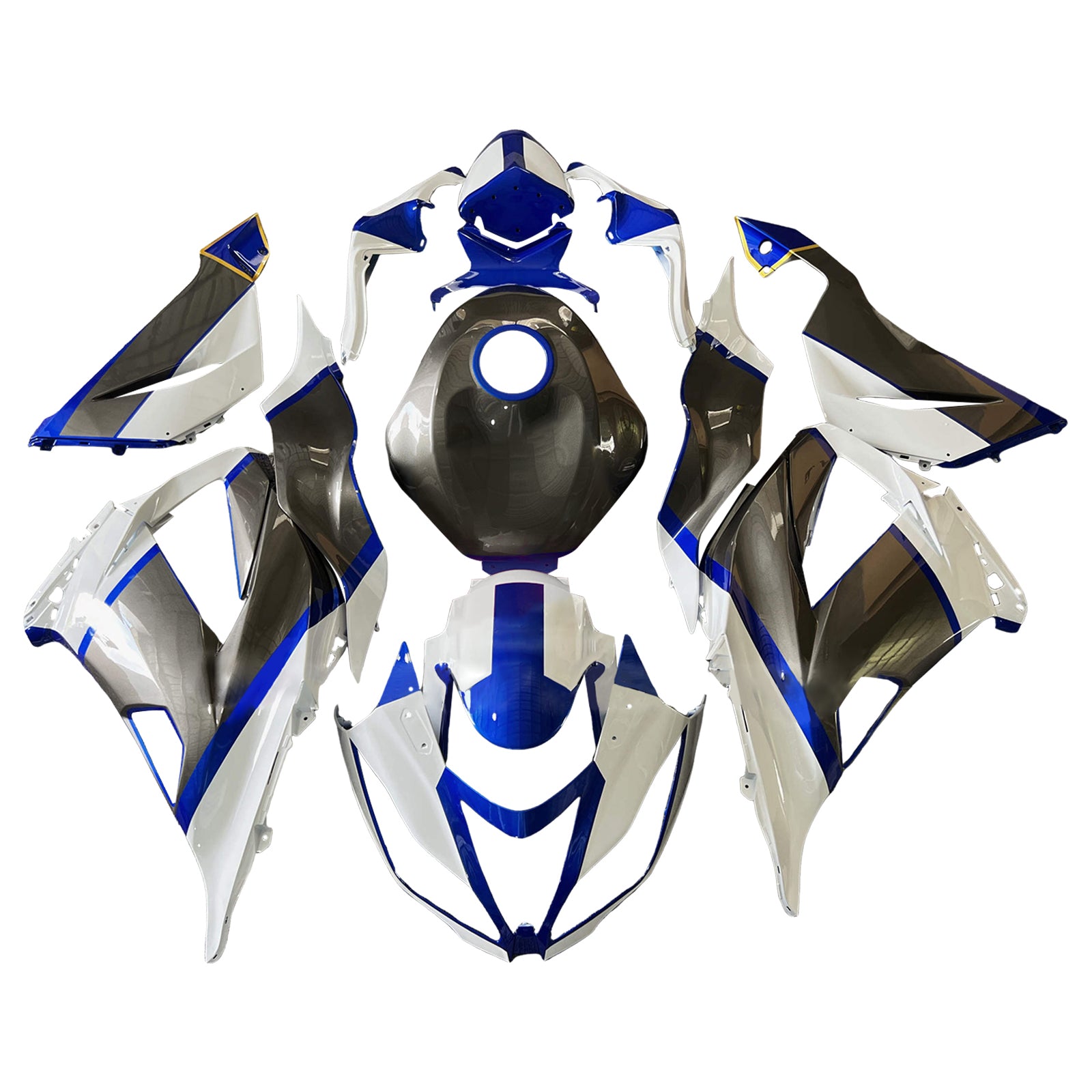 Amotopart 2013-2018 Kawasaki ZX6R 636 Blue White Black Fairing Kit