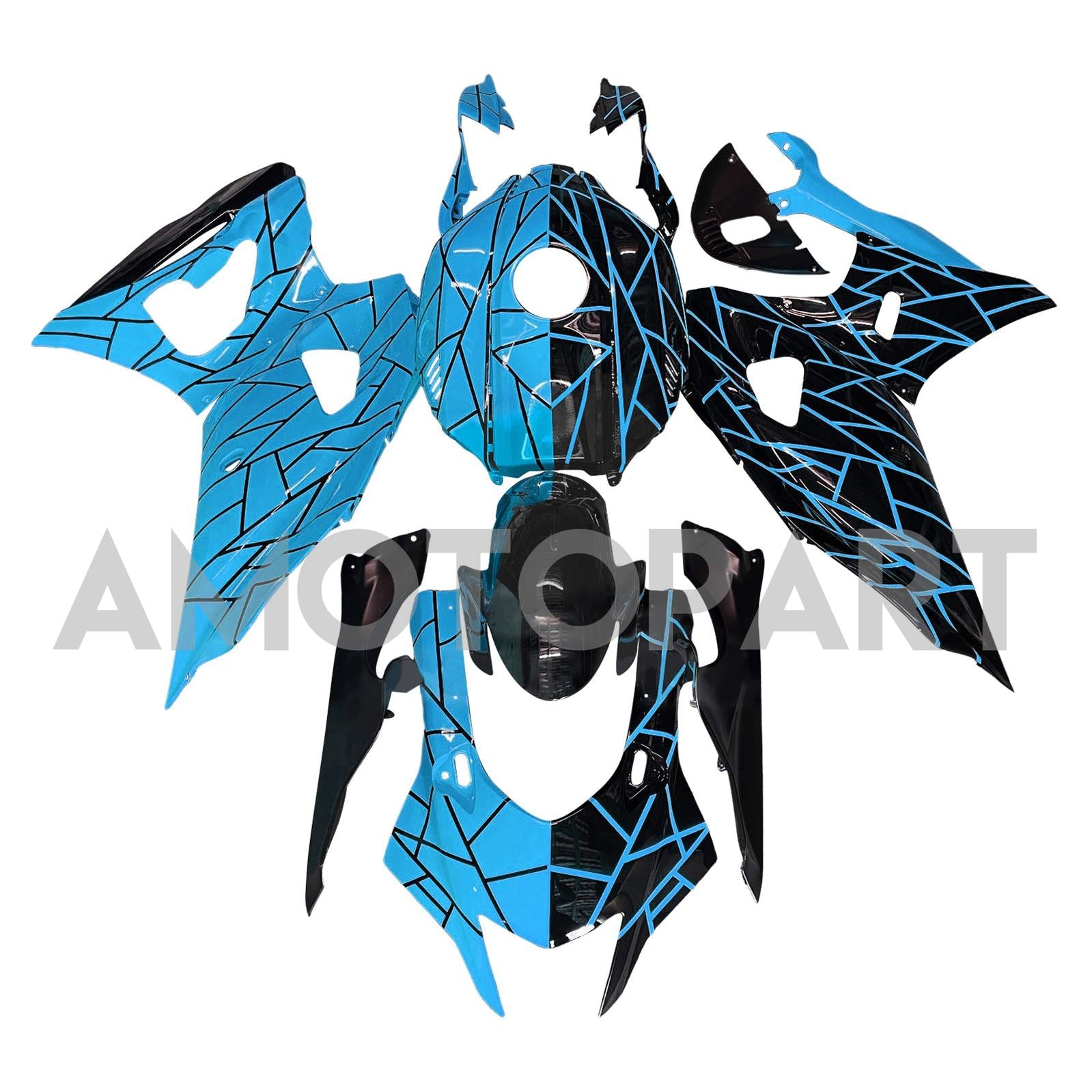 Amotopart 2021-2025 Yamaha YZF-R7 Light Blue Black Fairing Kit