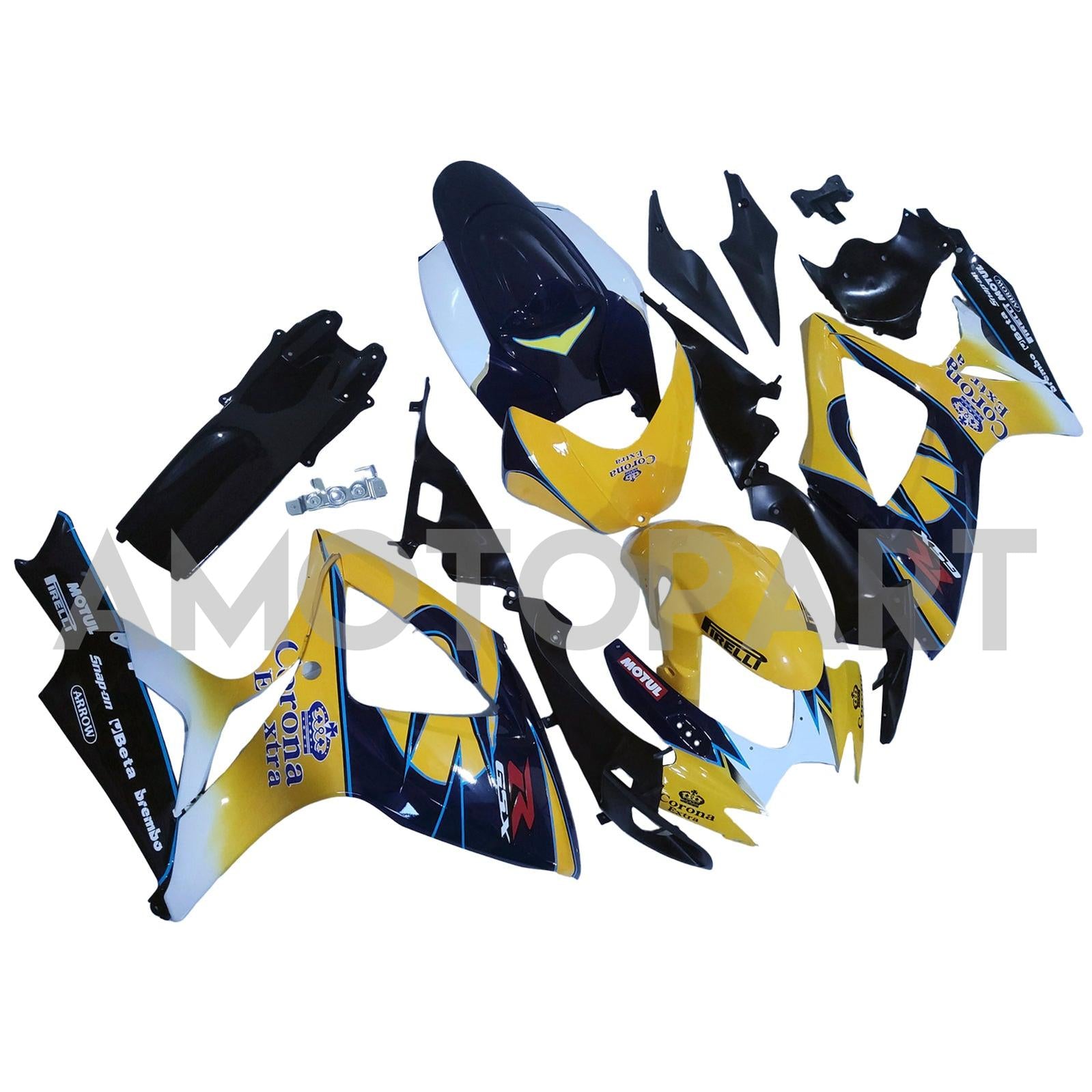 Amotopart 2006-2007 Suzuki GSXR 600/750 Yellow Black Fairing Kit
