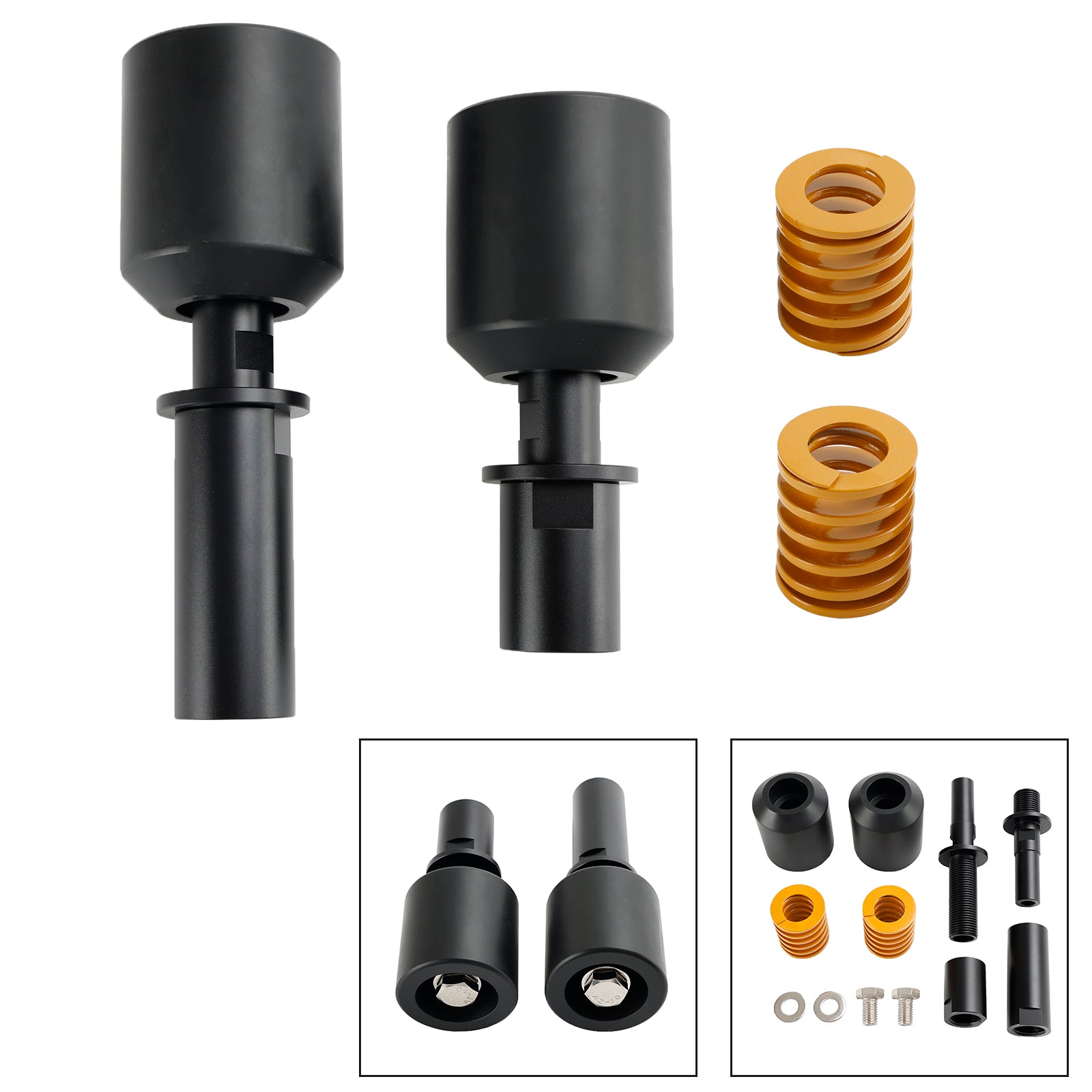 23-24 Kawasaki Zx-4R Zx-4RR Crash Bobbin Protector Slider Aluminio Negro