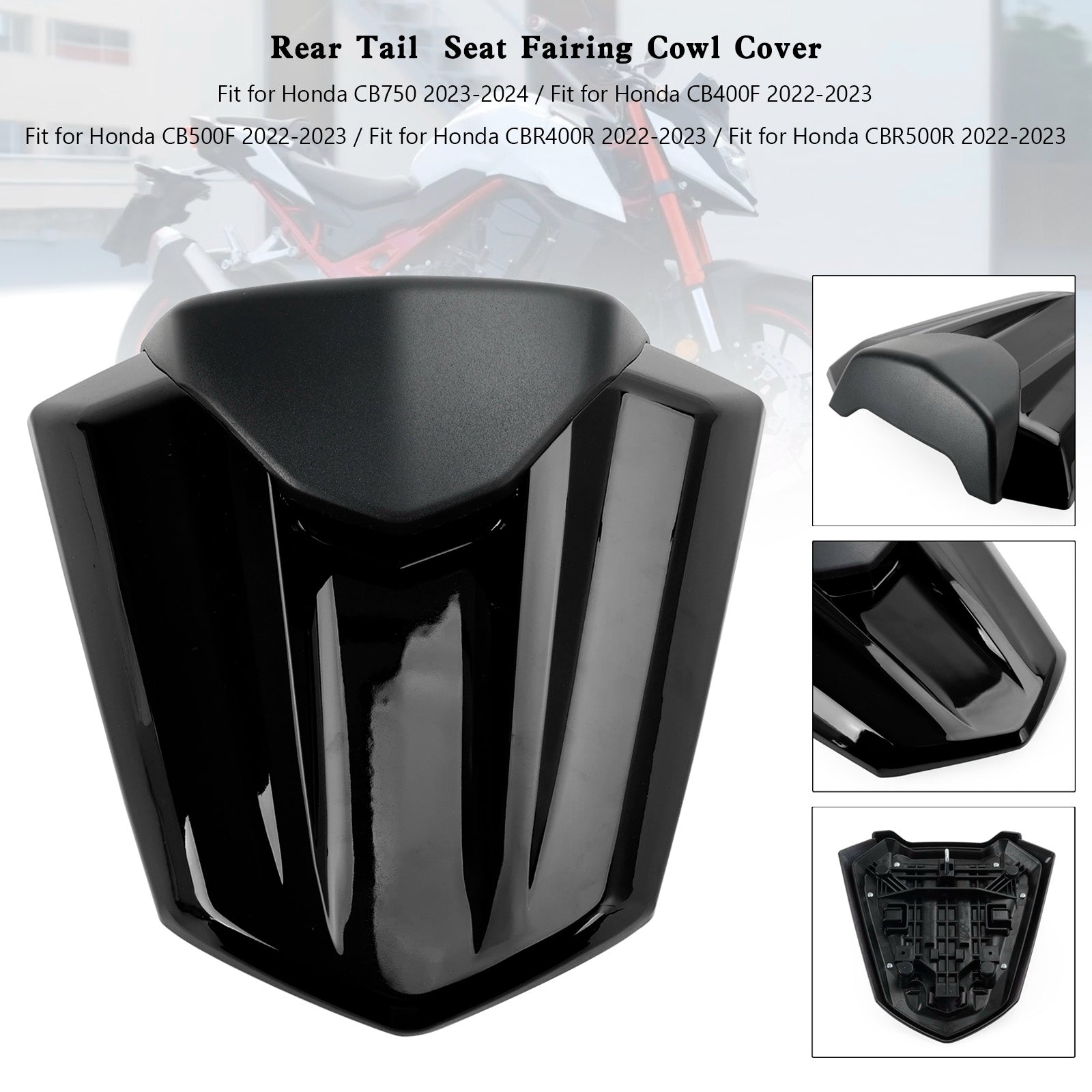 Cubierta de carenado de asiento trasero para Honda CB750 CB400F CB500F CBR400R CBR500R 22-23